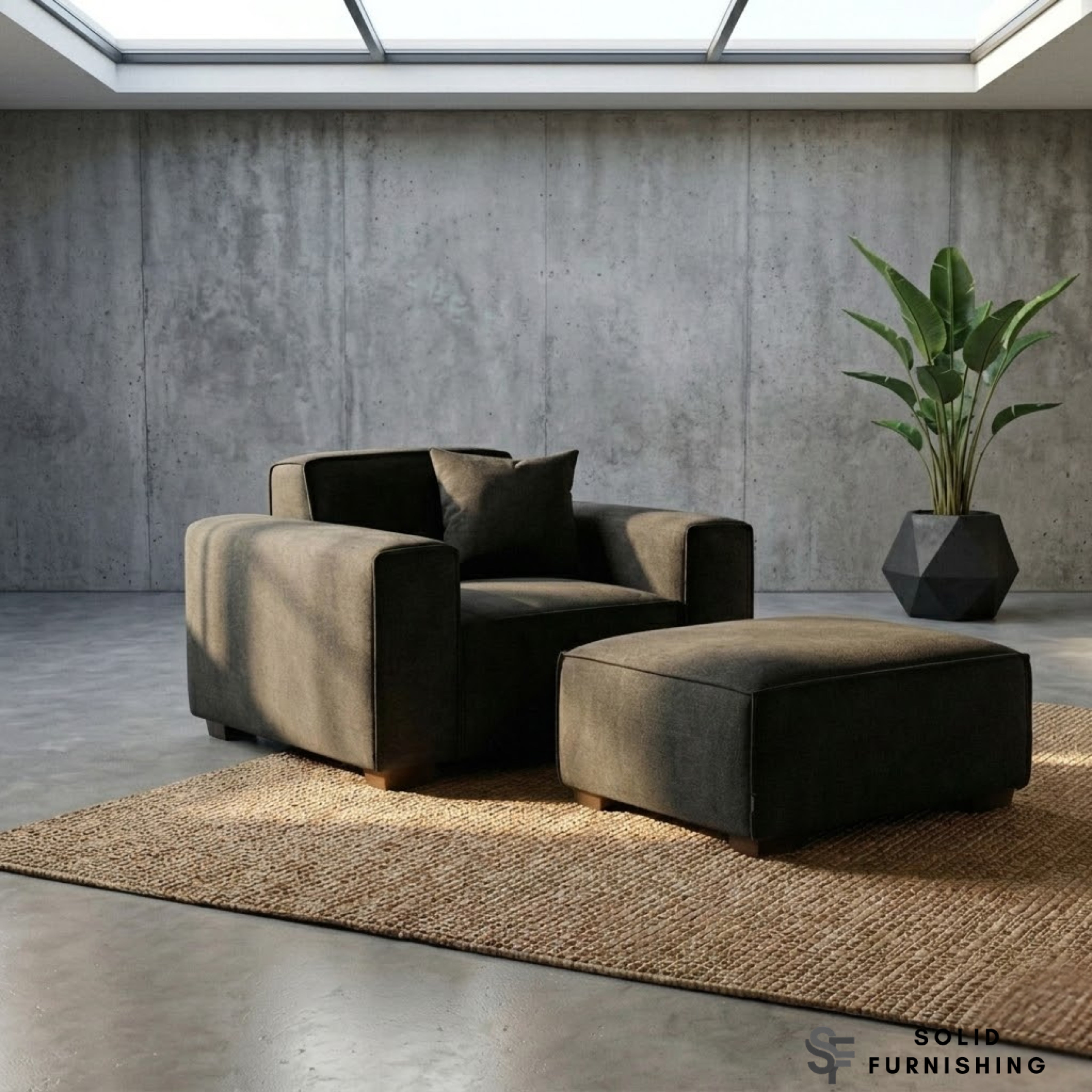 Dakota Sofa Range – Midnight Black Bouclé Fabric | 4 Seater, 3 Seater, Armchair & Stool