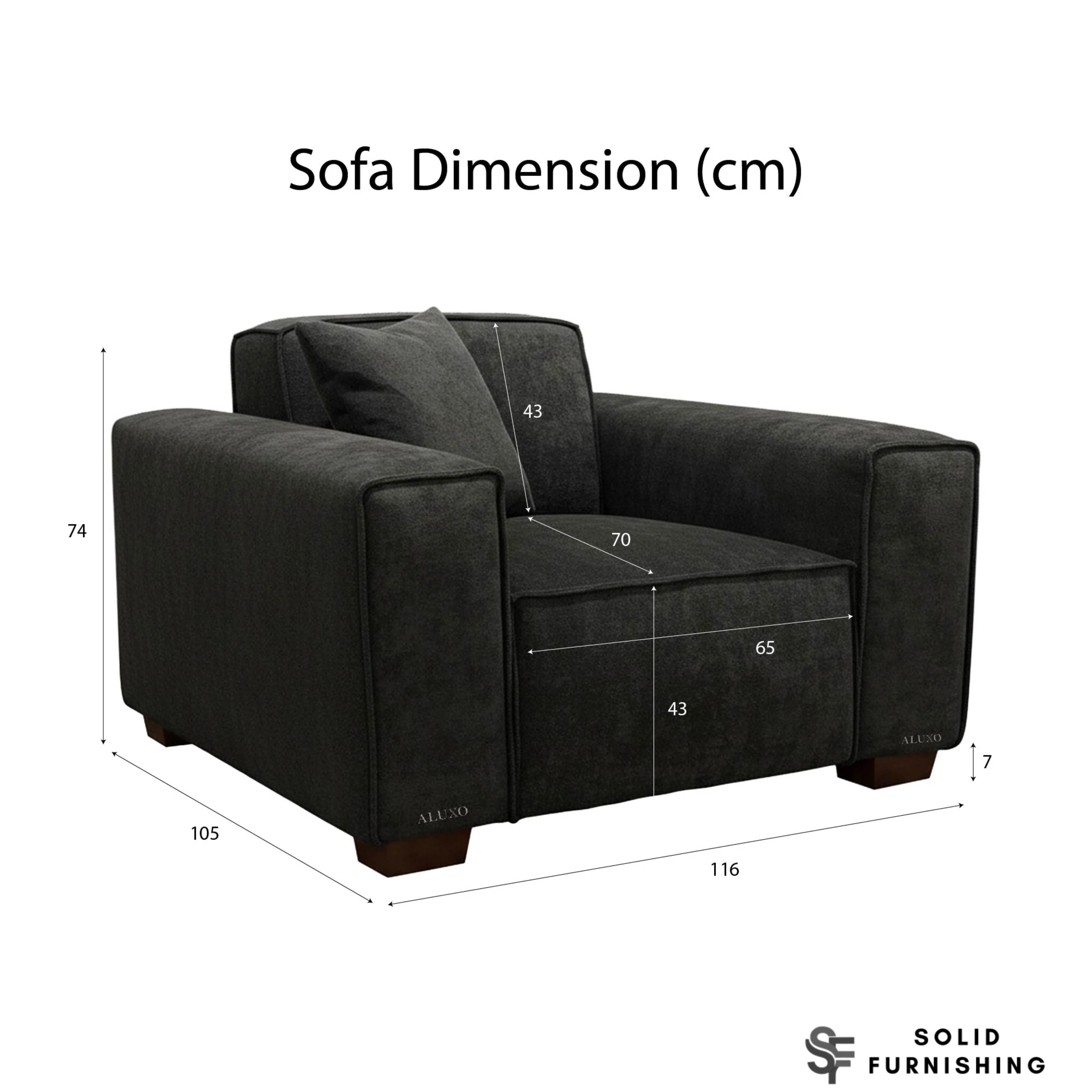 Dakota Sofa Range – Midnight Black Bouclé Fabric | 4 Seater, 3 Seater, Armchair & Stool