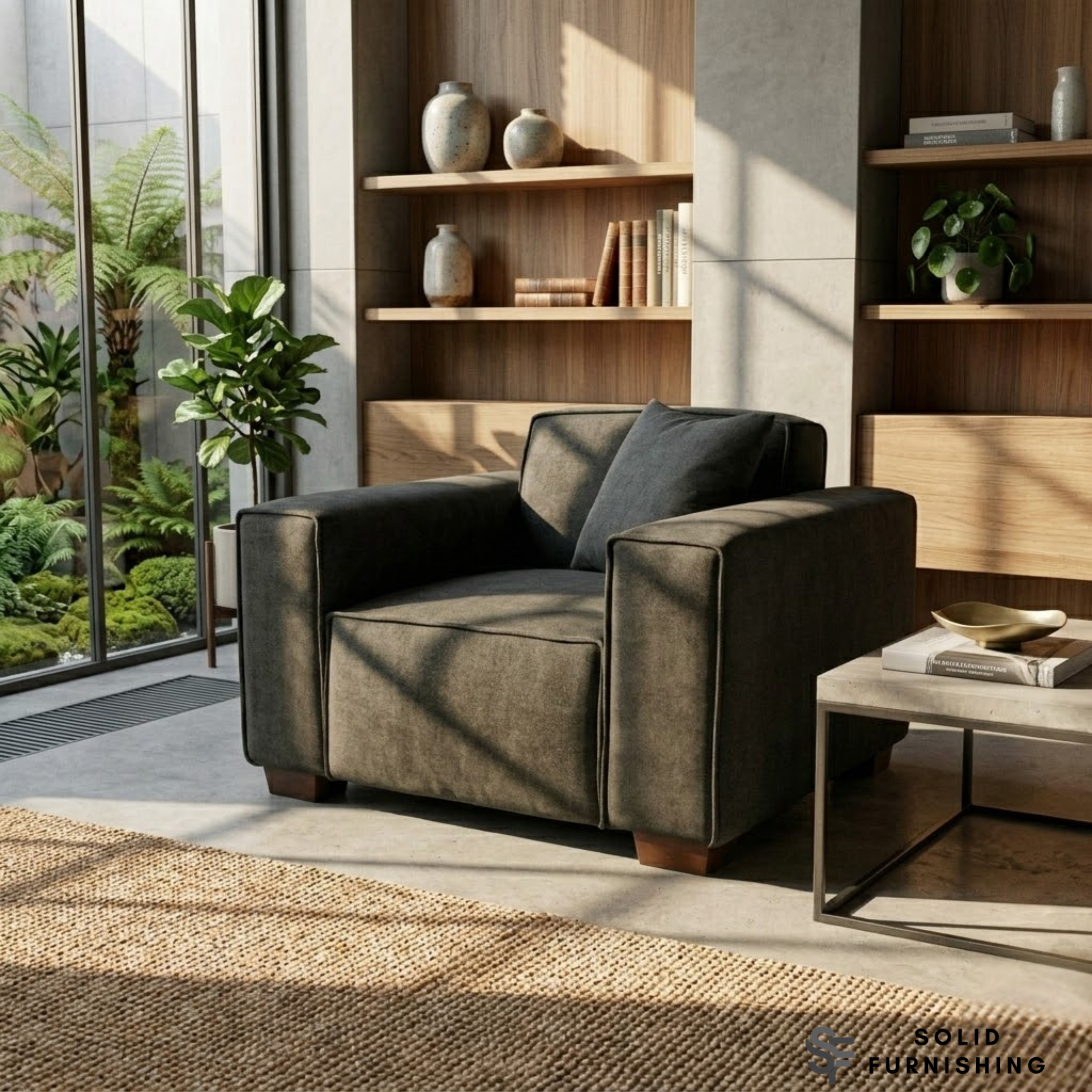 Dakota Sofa Range – Midnight Black Bouclé Fabric | 4 Seater, 3 Seater, Armchair & Stool