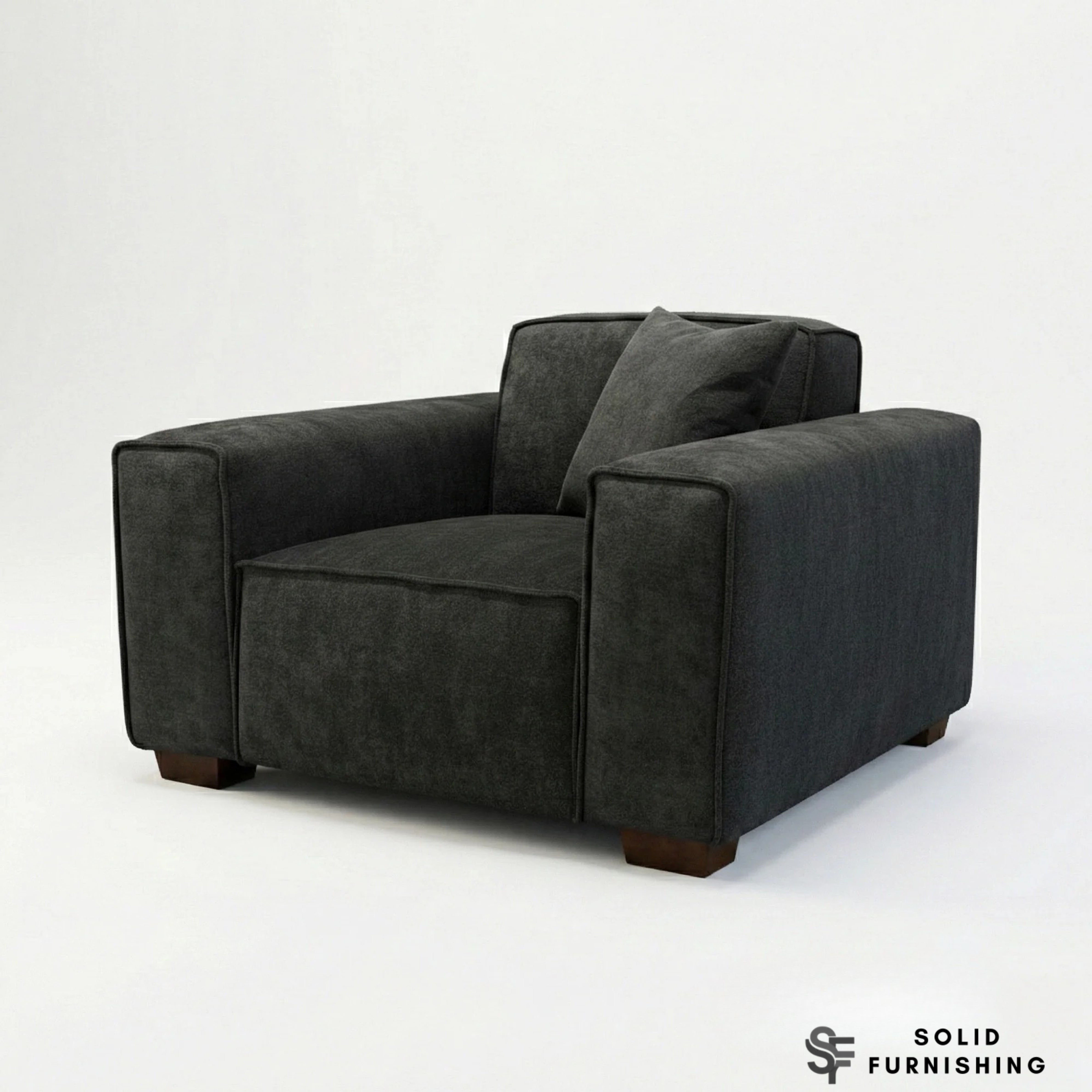 Dakota Sofa Range – Midnight Black Bouclé Fabric | 4 Seater, 3 Seater, Armchair & Stool