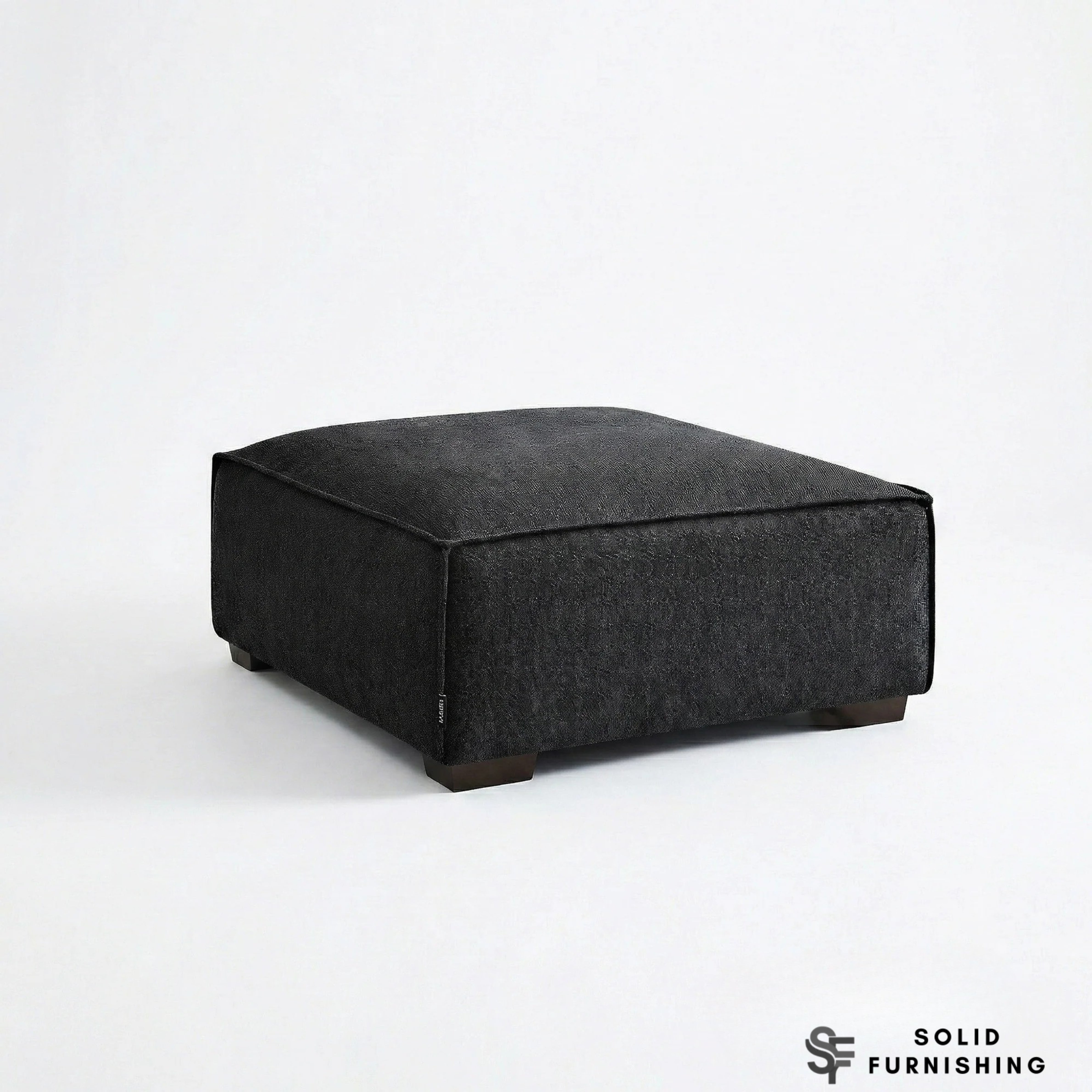 Dakota Sofa Range – Midnight Black Bouclé Fabric | 4 Seater, 3 Seater, Armchair & Stool