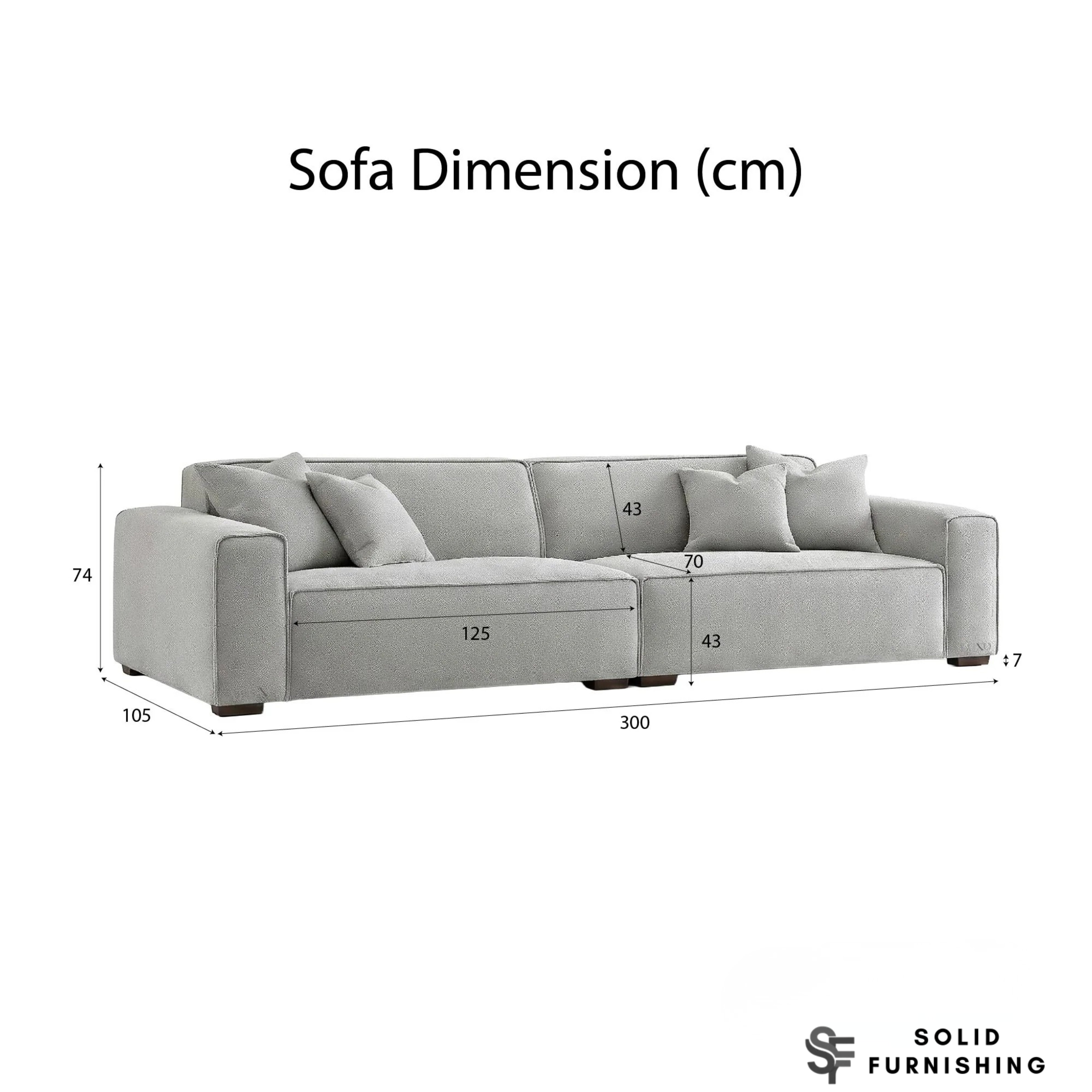 Dakota Sofa Range – Pebble Grey Bouclé | 4 Seater, 3 Seater, Armchair & Footstool