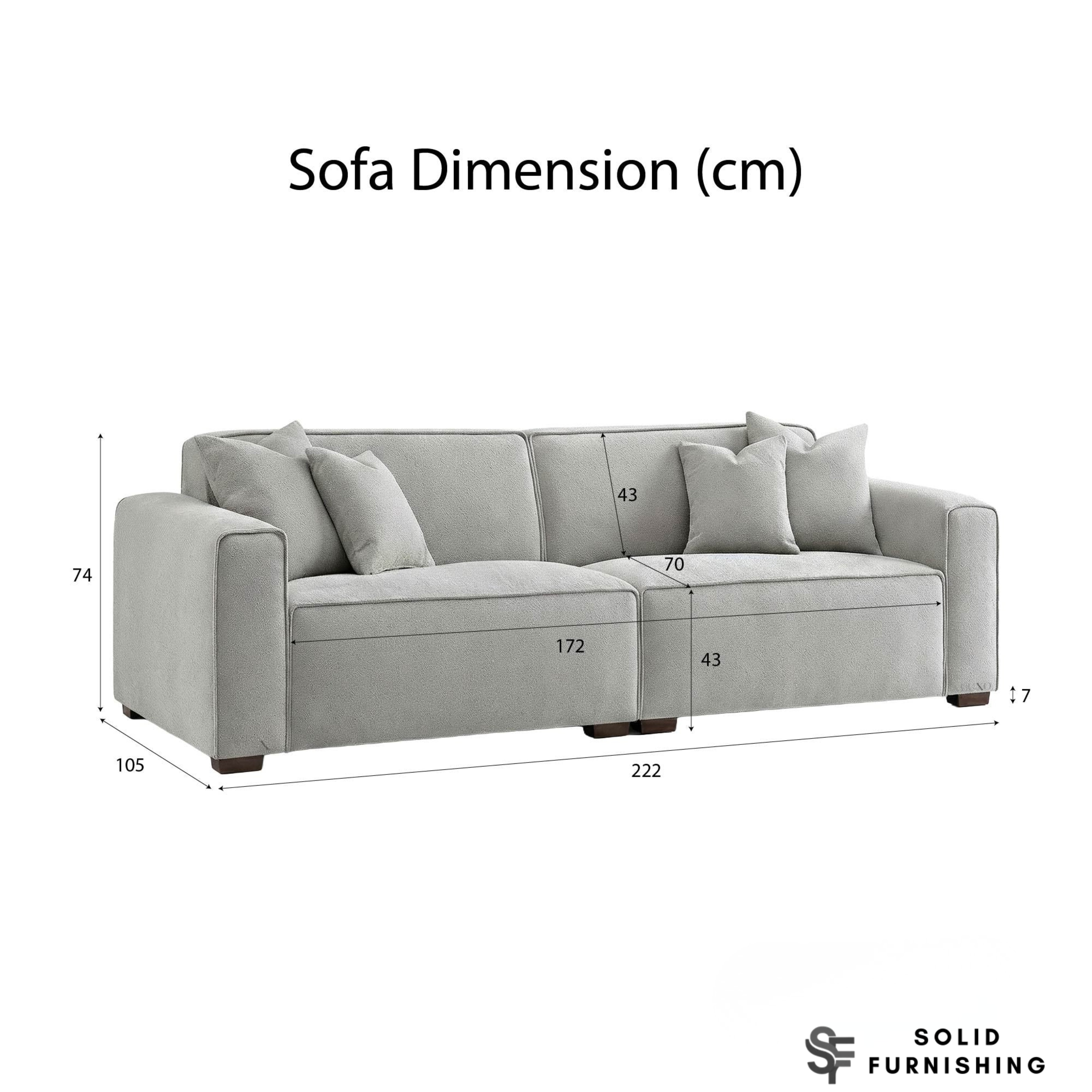 Dakota Sofa Range – Pebble Grey Bouclé | 4 Seater, 3 Seater, Armchair & Footstool