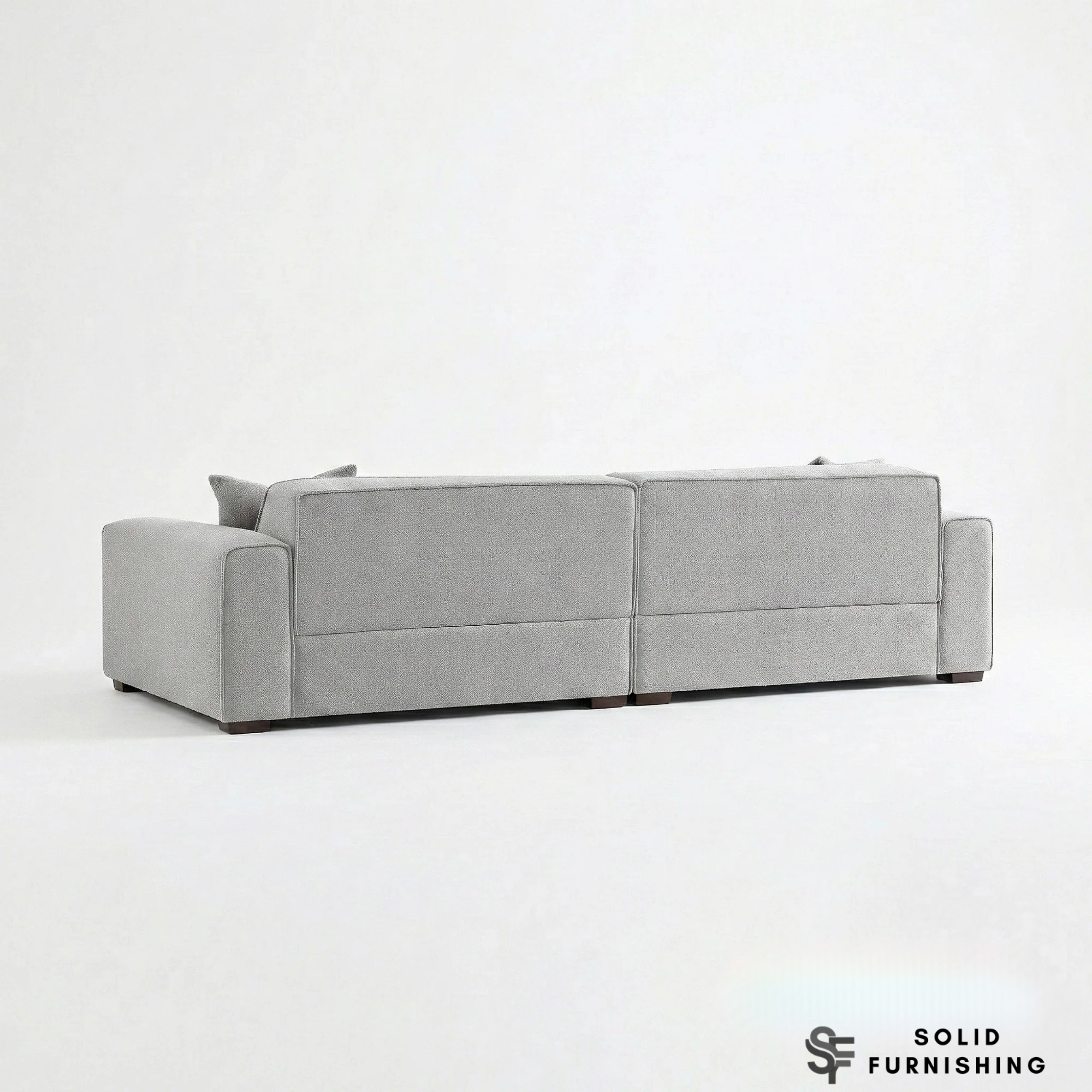 Dakota Sofa Range – Pebble Grey Bouclé | 4 Seater, 3 Seater, Armchair & Footstool