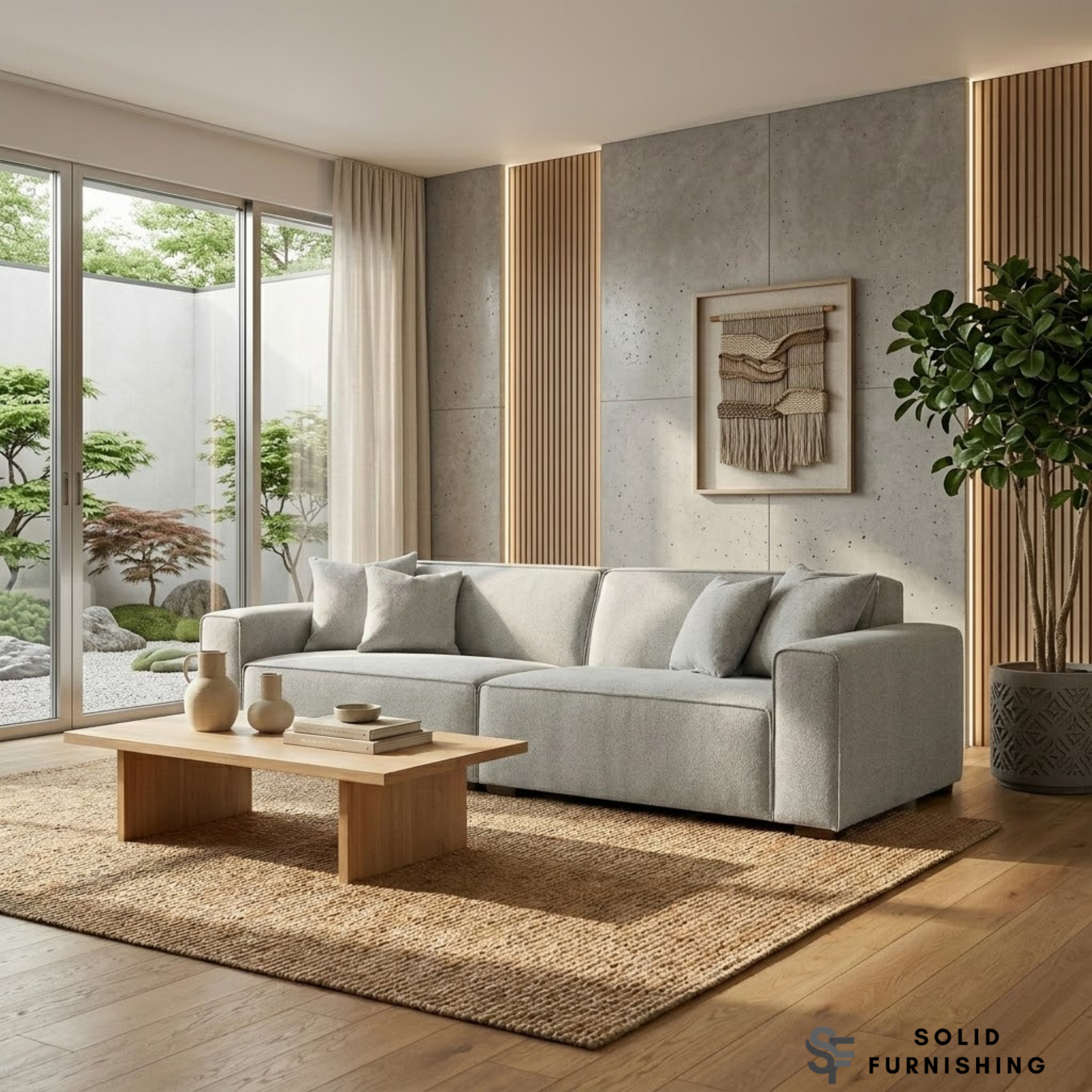 Dakota Sofa Range – Pebble Grey Bouclé | 4 Seater, 3 Seater, Armchair & Footstool