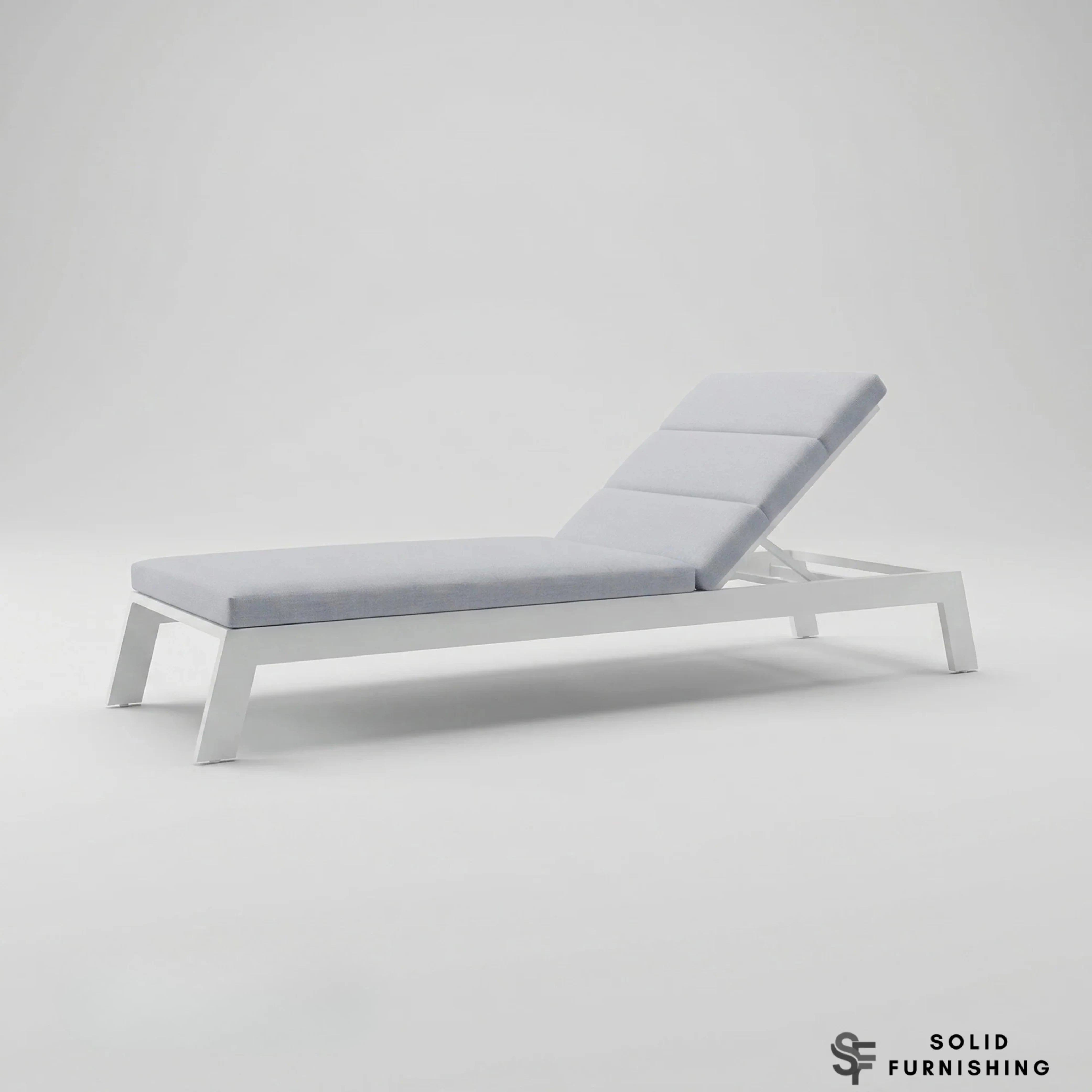 Dasia White Aluminium Outdoor Sun Lounger – Reclining Garden Sunbed with Cushion & Optional Side Table