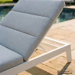 Dasia White Aluminium Outdoor Sun Lounger – Reclining Garden Sunbed with Cushion & Optional Side Table