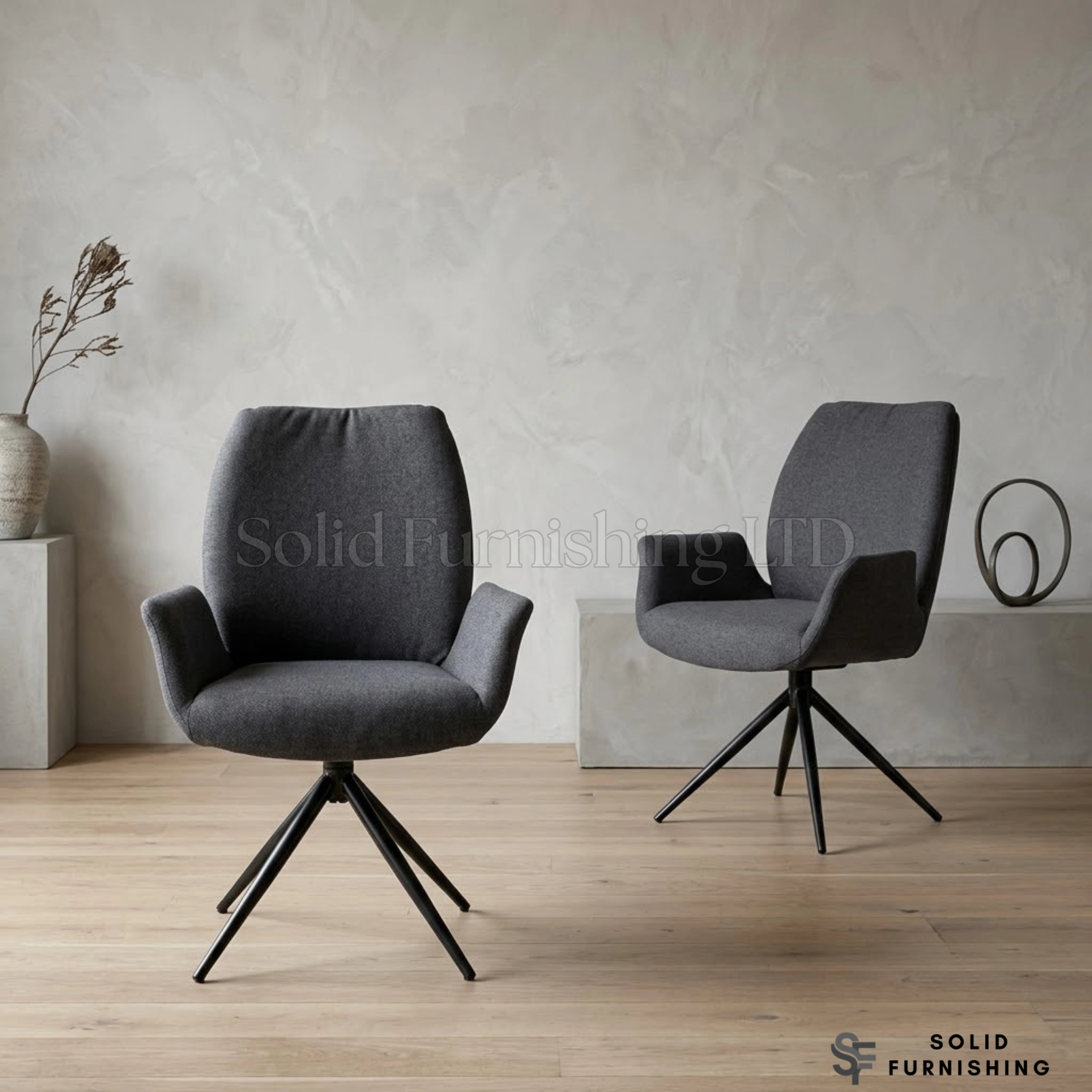 Fairmont 360 Swivel Dining Chairs – Beige or Grey (Set of 2)