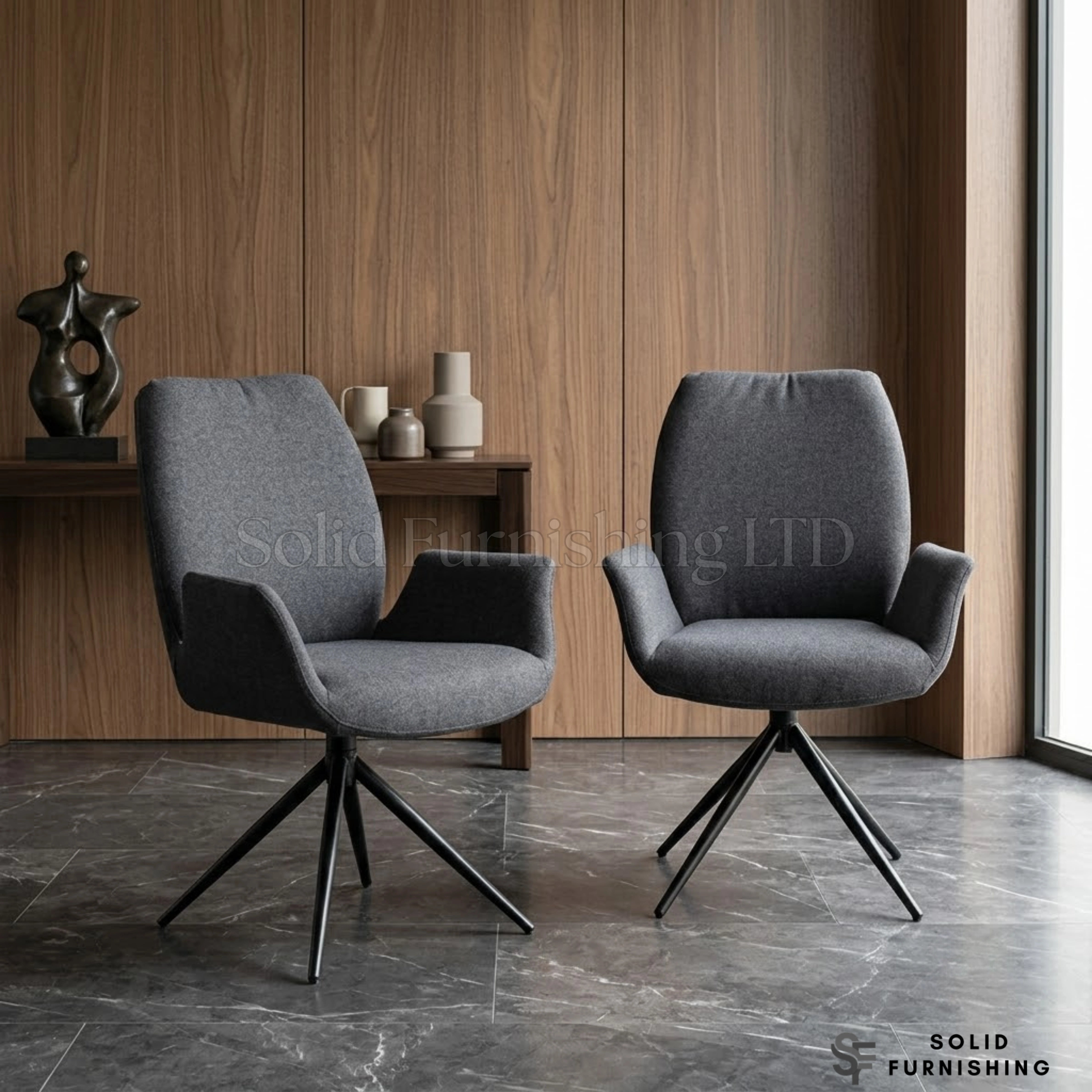 Fairmont 360 Swivel Dining Chairs – Beige or Grey (Set of 2)