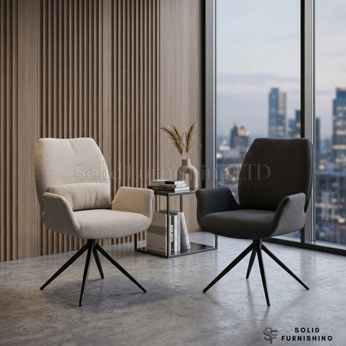 Fairmont 360 Swivel Dining Chairs – Beige or Grey (Set of 2)