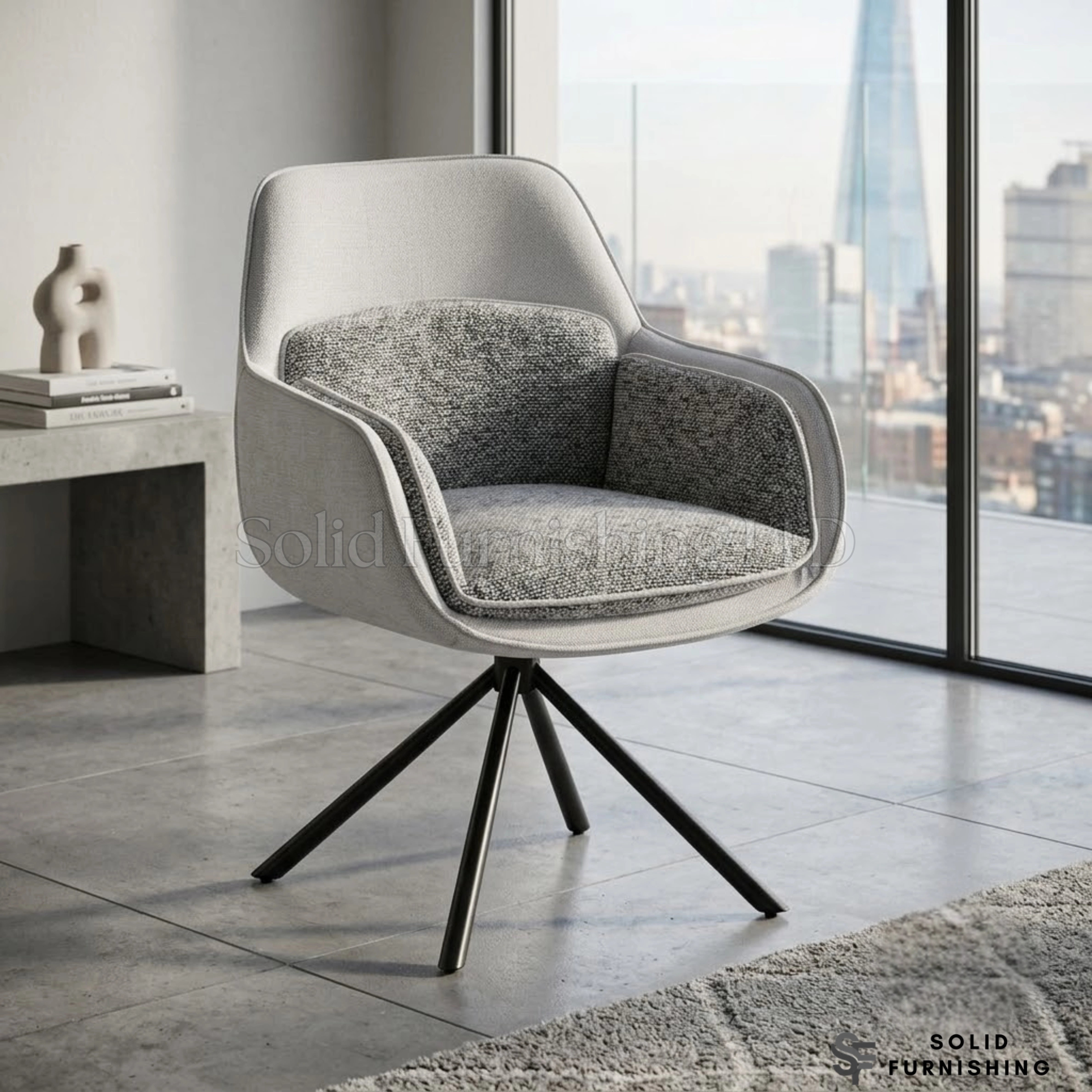 Florence 360 Swivel Dining Chairs – Beige or Grey (Set of 2)