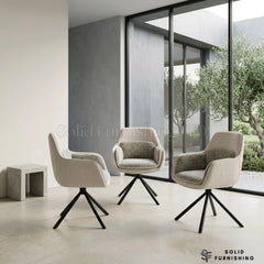 Florence 360 Swivel Dining Chairs – Beige or Grey (Set of 2)