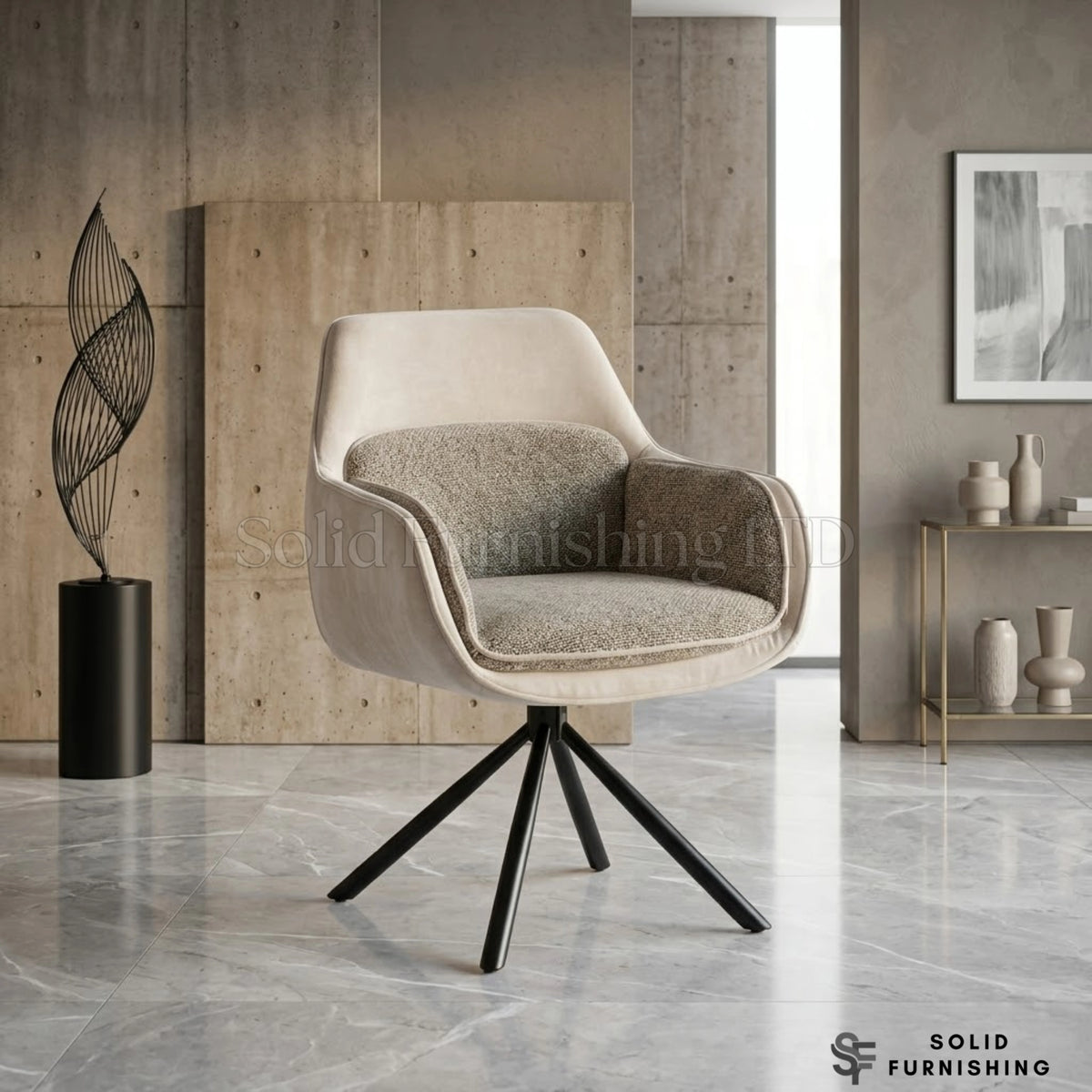 Florence 360 Swivel Dining Chairs – Beige or Grey (Set of 2)