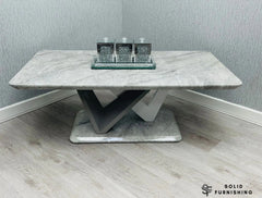 Georgia Grey Marble Effect Coffee Table – Modern Living Room Centre Table