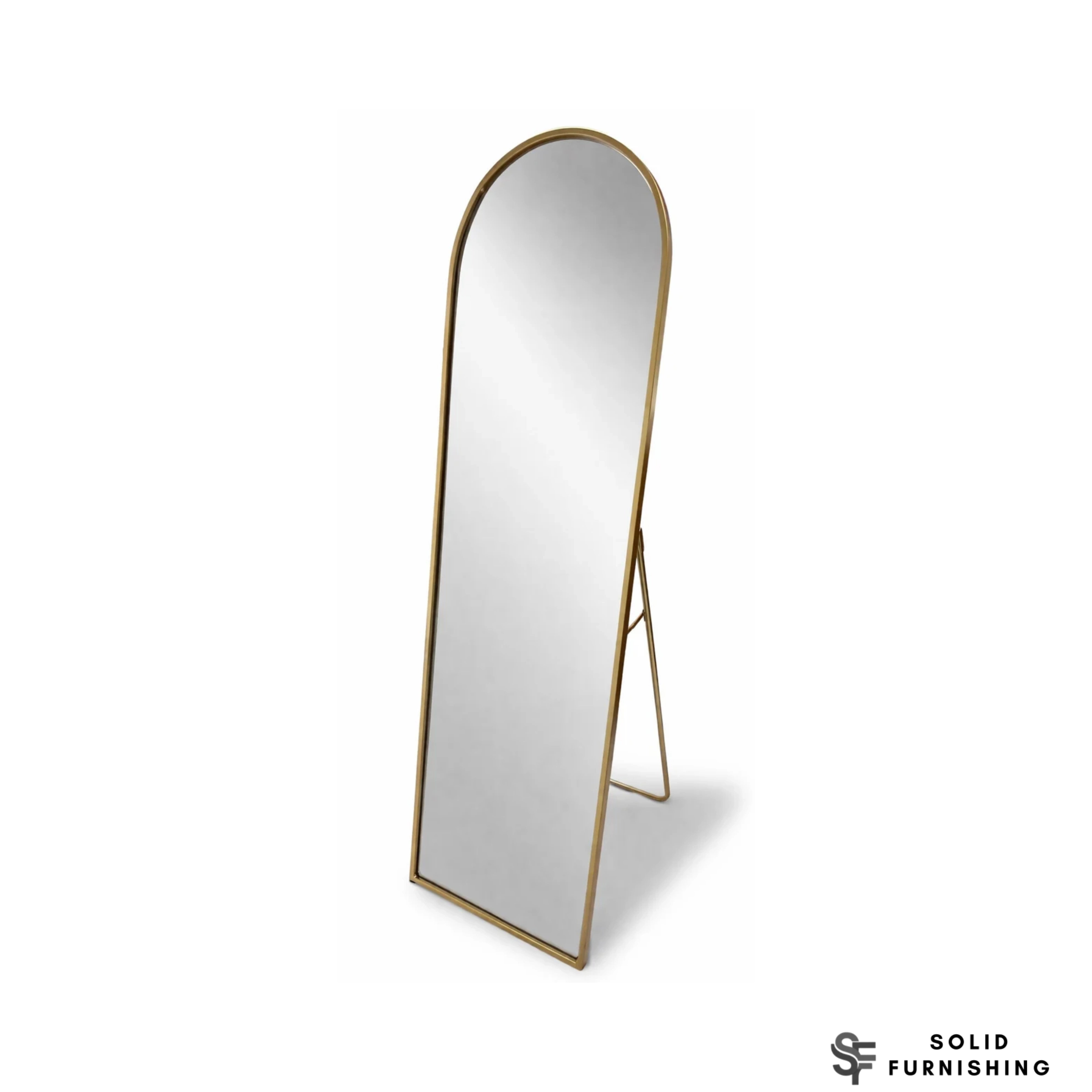 Gold Arched Standing Mirror – 40 x 140cm Tall Floor Mirror