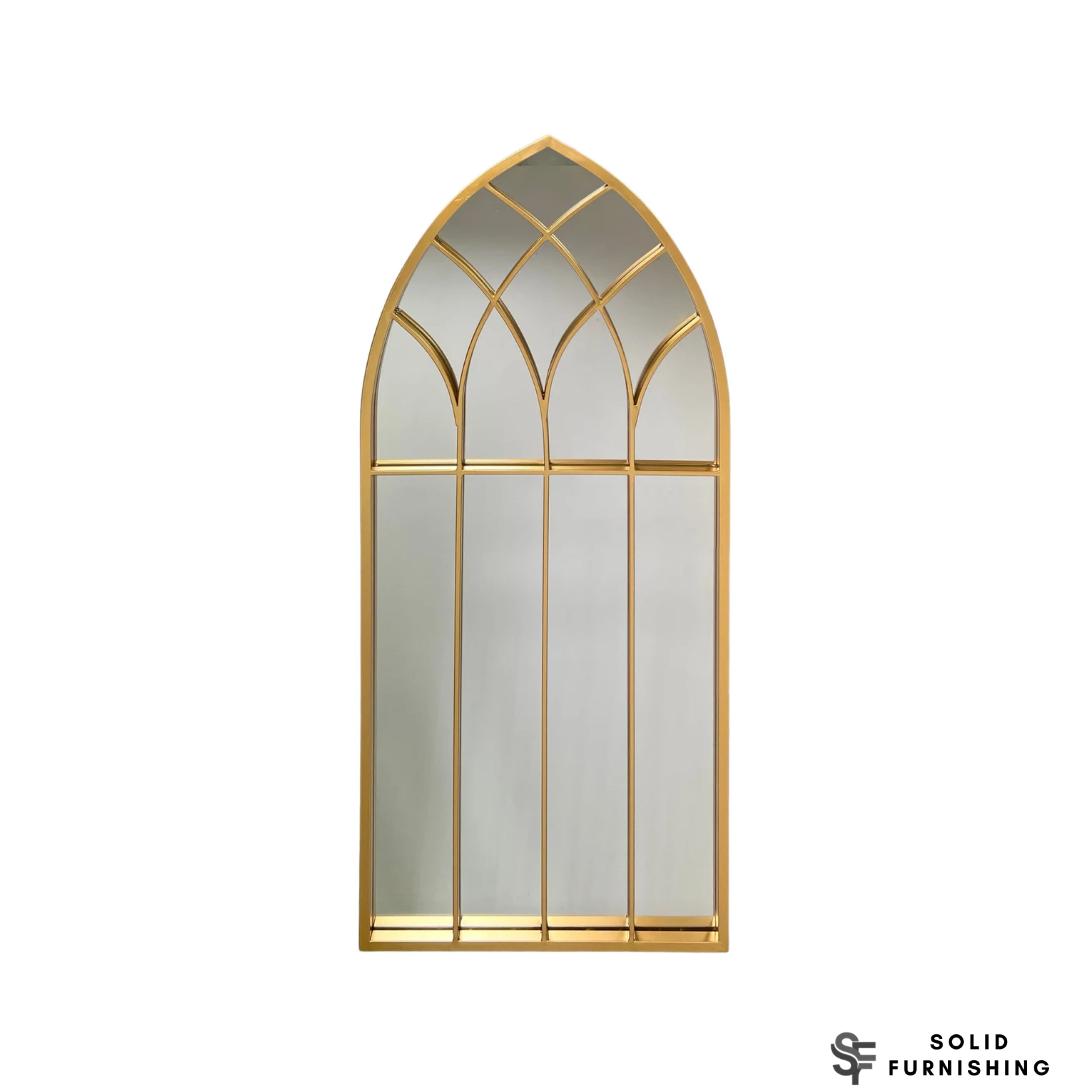 Gothic Arch Gold Wall Mirror – 50 x 110cm Decorative Hallway Mirror