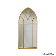 Gothic Arch Gold Wall Mirror – 50 x 110cm Decorative Hallway Mirror