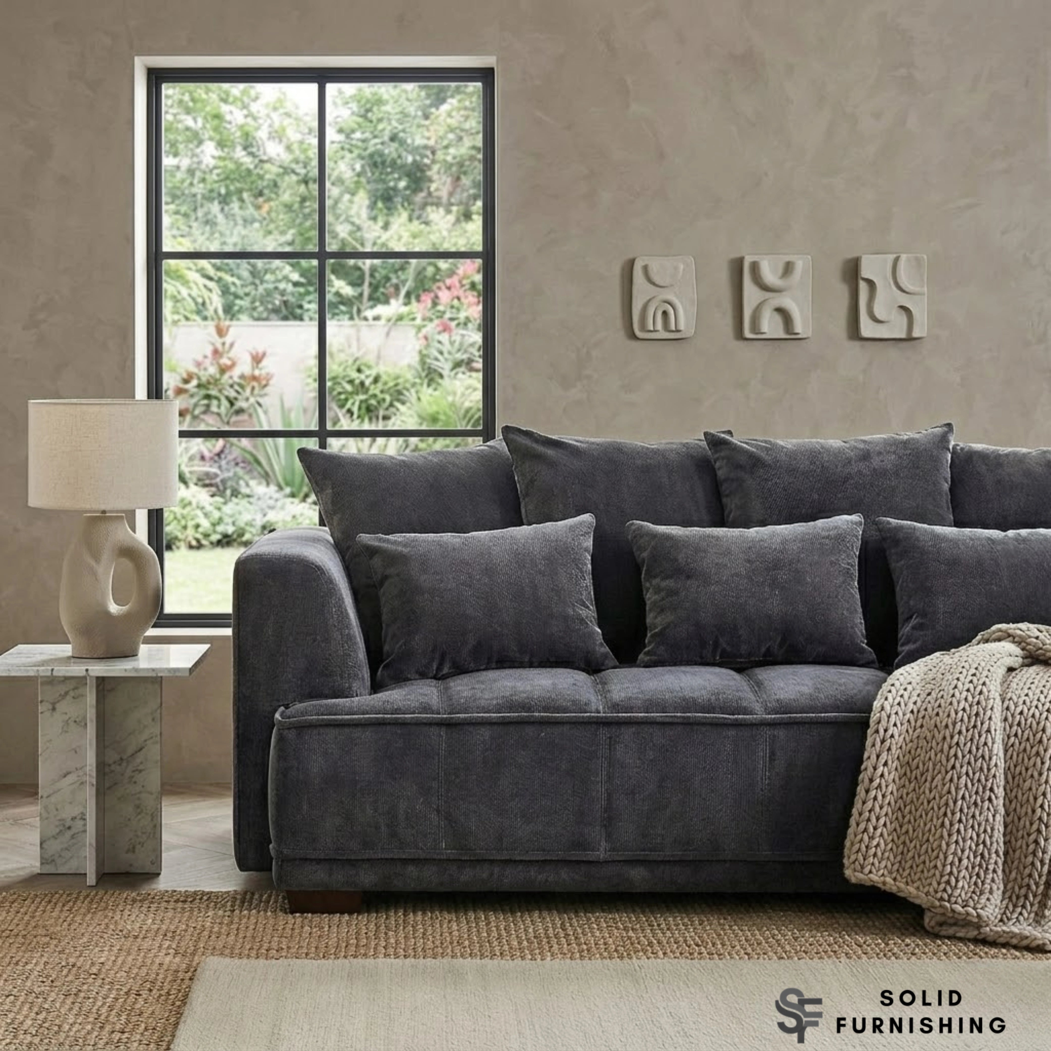 Gramercy Right Hand Facing Corner Sofa – Steel Grey Velvet
