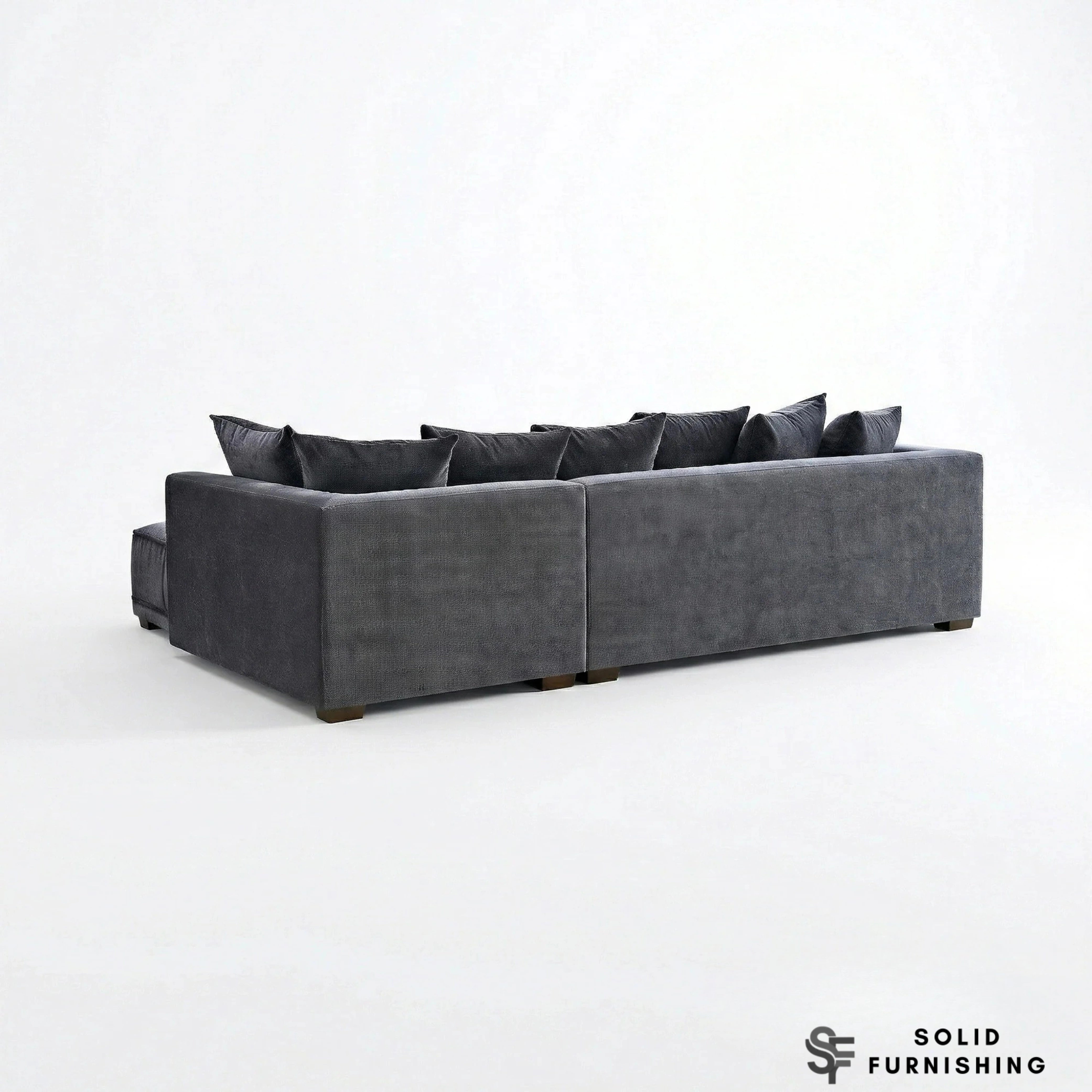 Gramercy Right Hand Facing Corner Sofa – Steel Grey Velvet