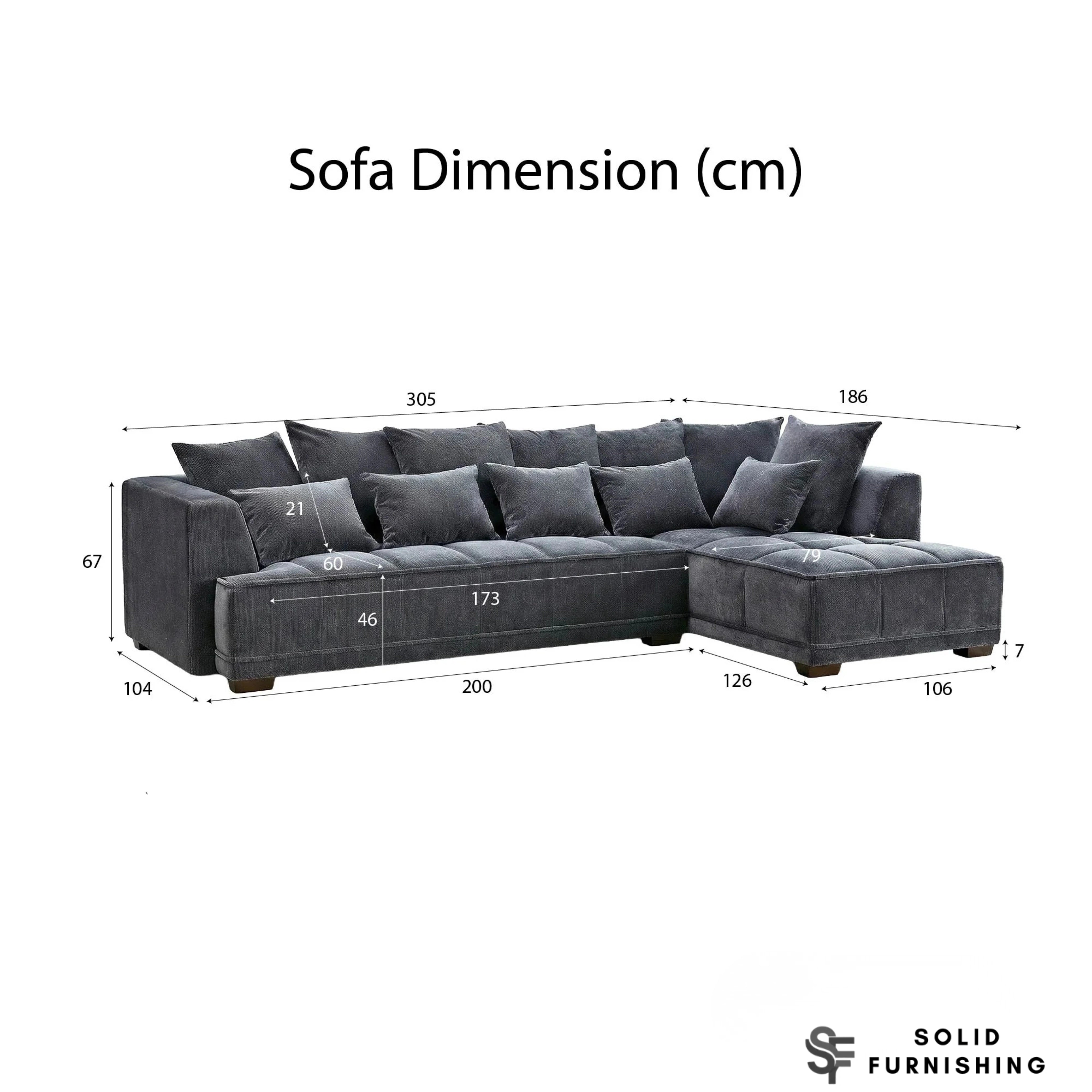 Gramercy Right Hand Facing Corner Sofa – Steel Grey Velvet