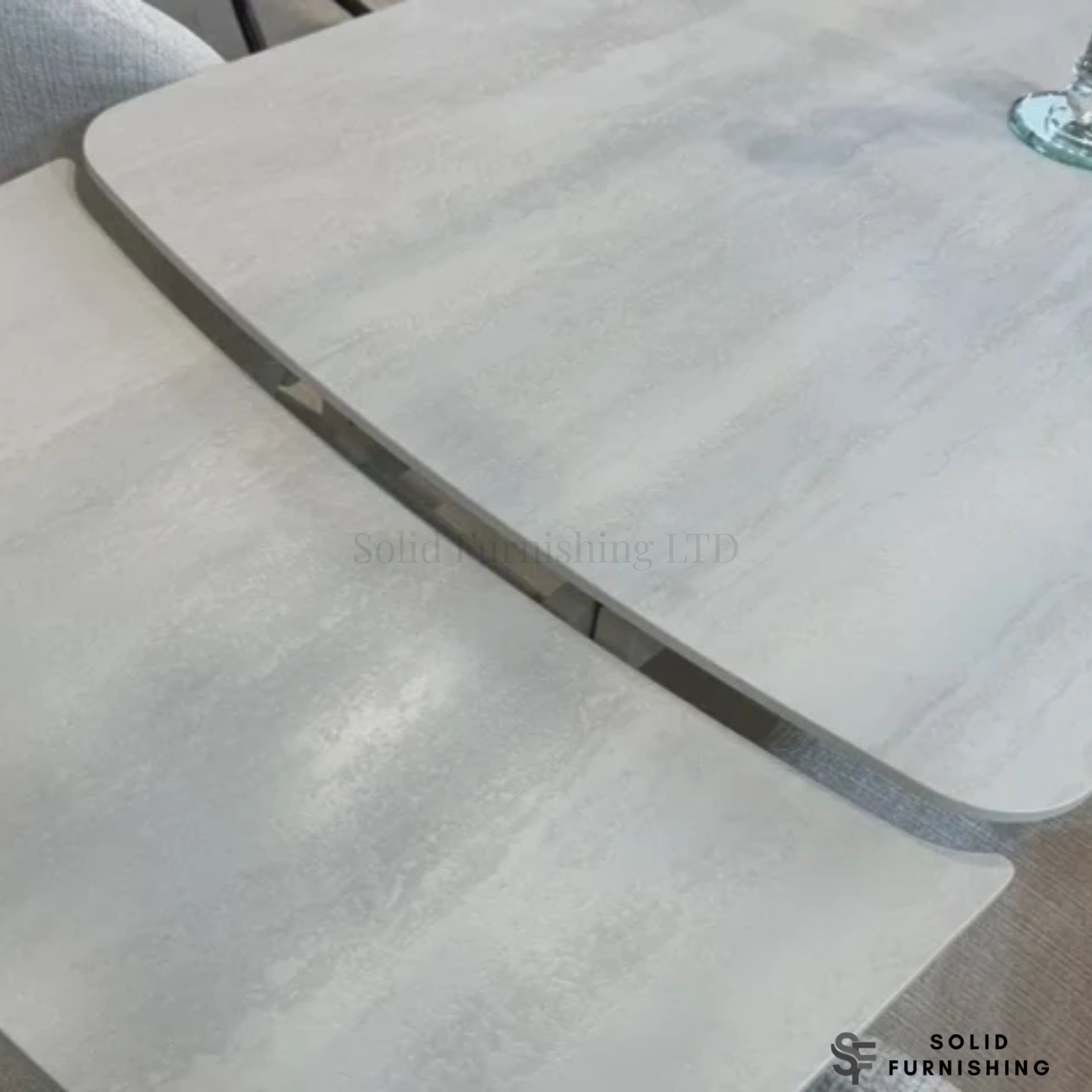 Gstaad 160–240cm Extendable Sintered Stone Dining Table – Beige or Grey Modern 6–10 Seater Table