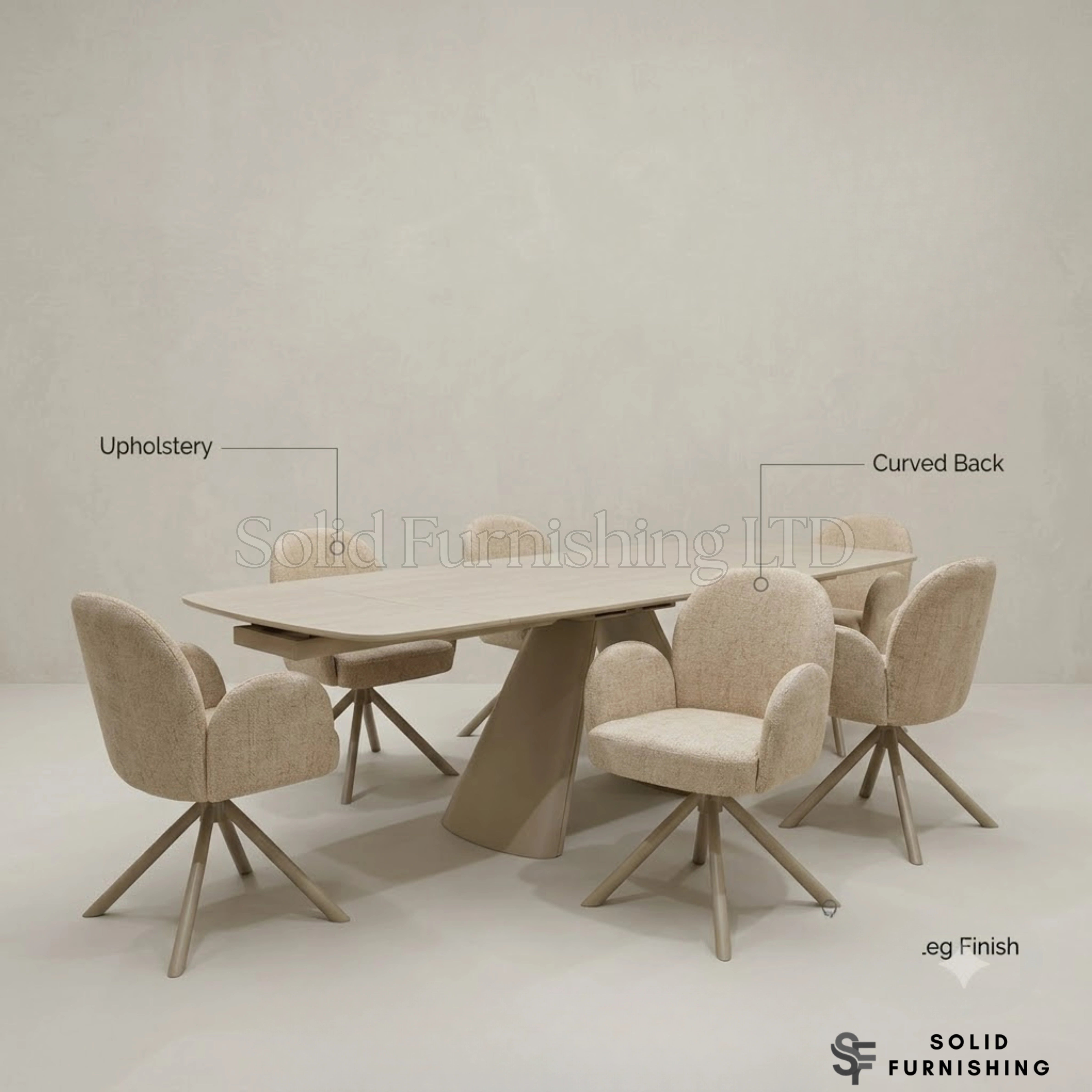 Gstaad Beige 360 Swivel Dining Chairs – Set of 2