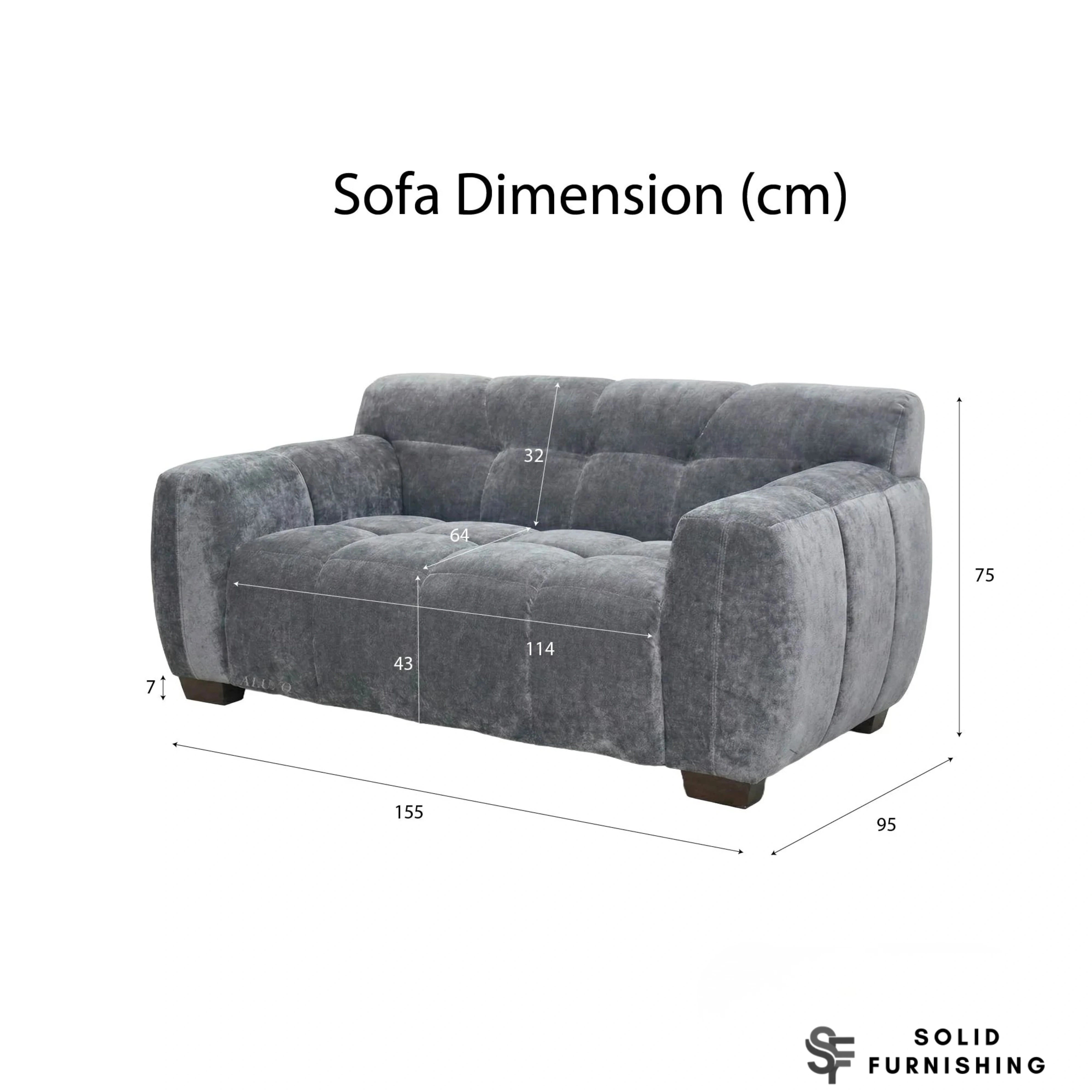 Harlem Sofa Set – Steel Grey Mermaid Velvet 3 Seater, 2 Seater, Armchair & Stool