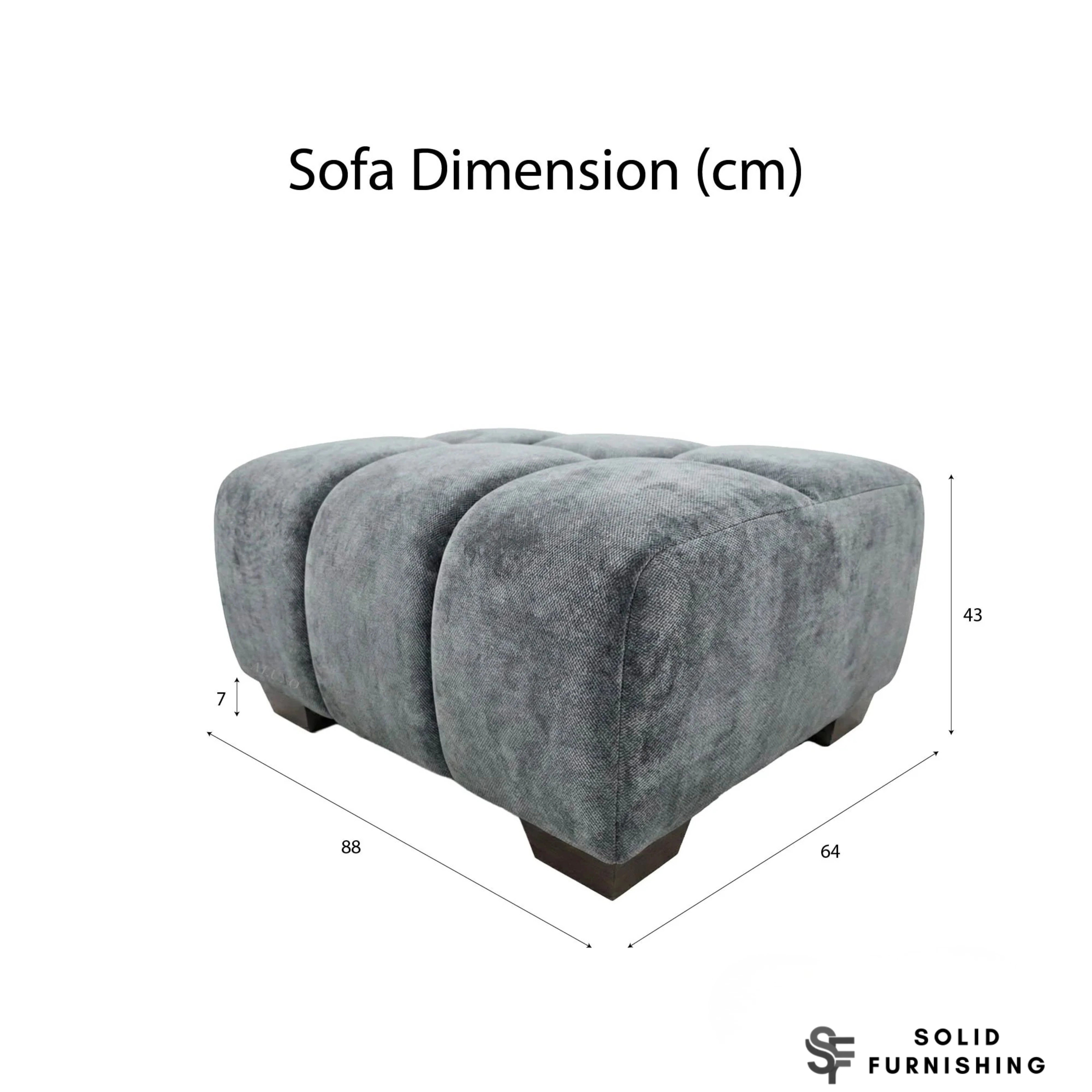 Harlem Sofa Set – Steel Grey Mermaid Velvet 3 Seater, 2 Seater, Armchair & Stool