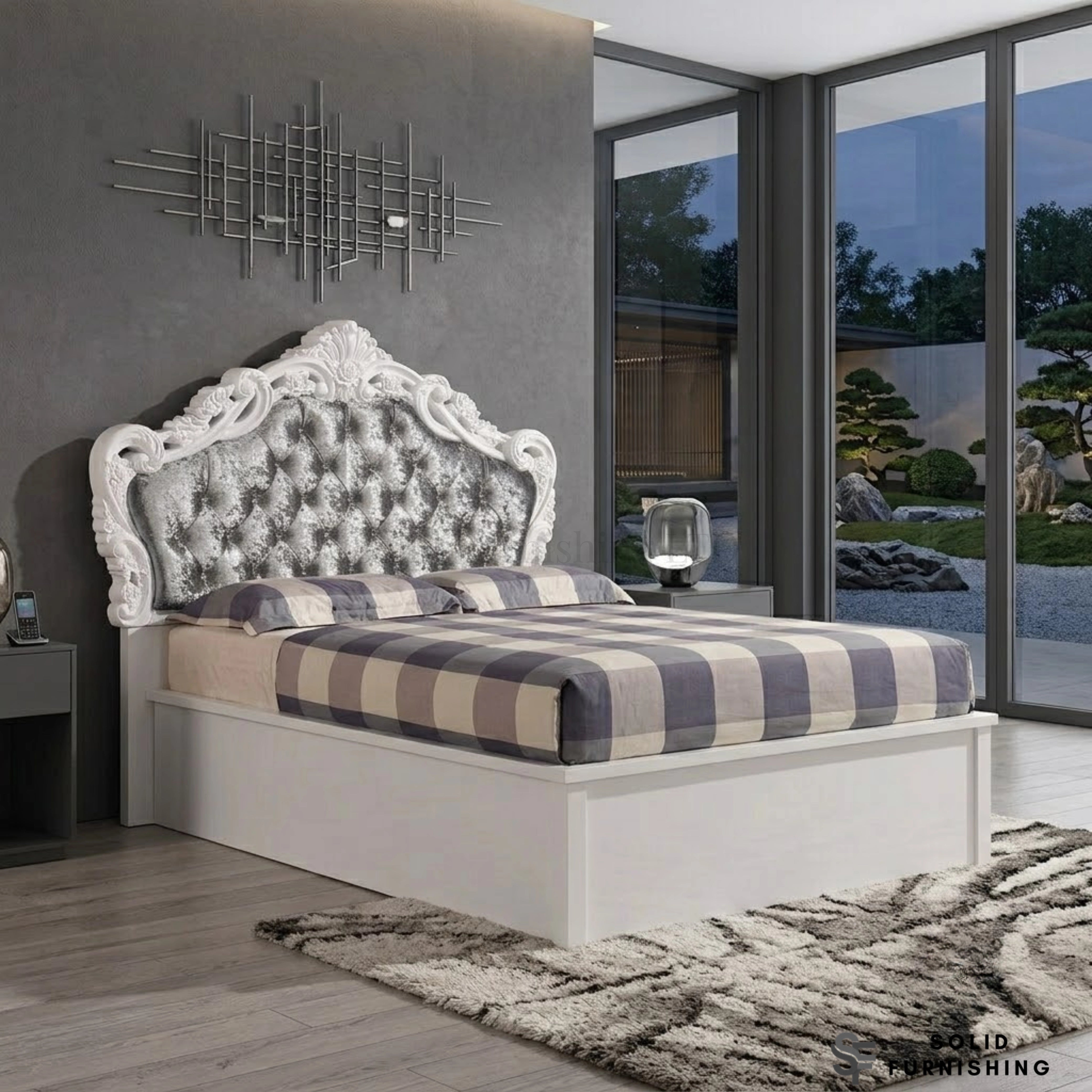 Italian High Gloss Rugby Ottoman Storage Bed – Double & King Size