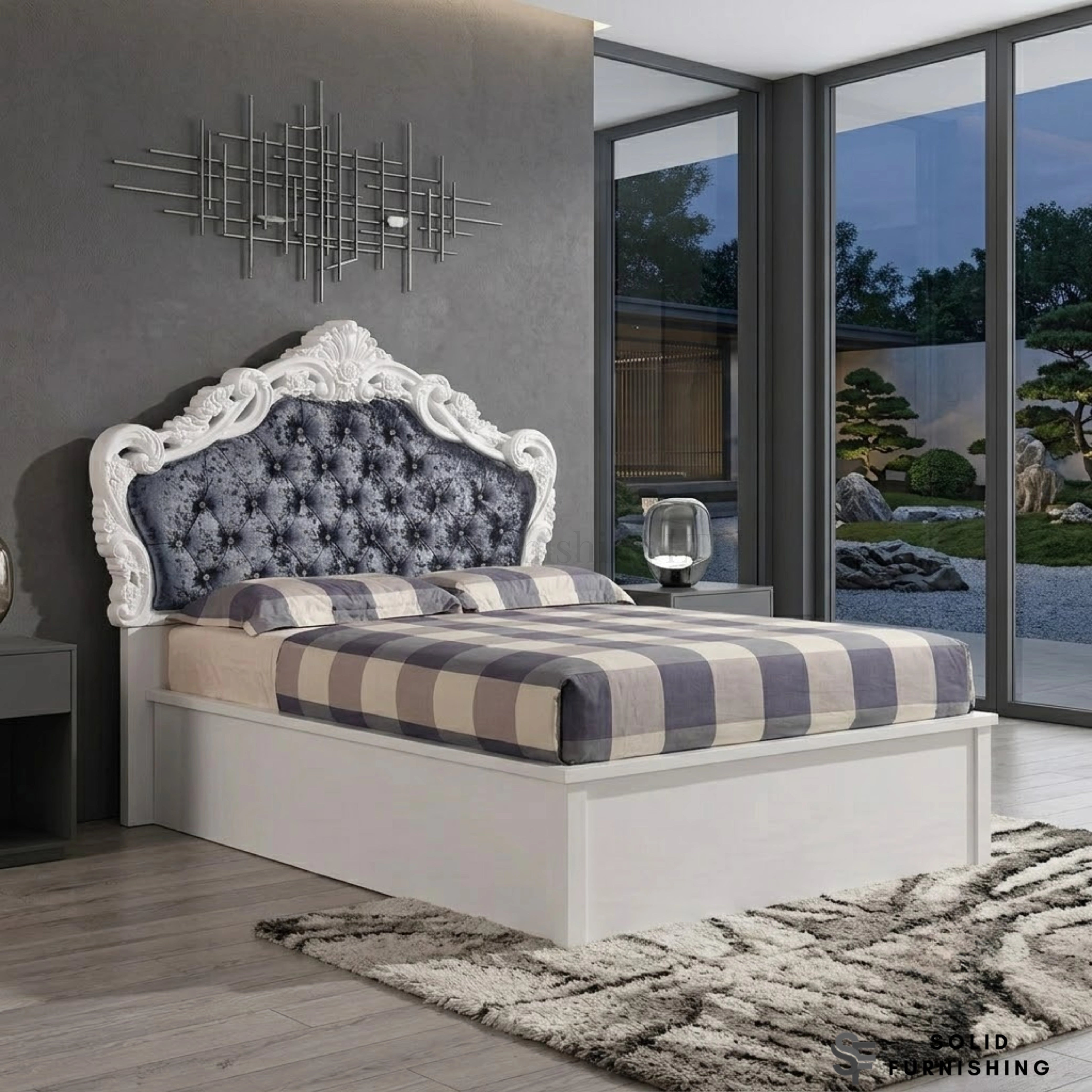 Italian High Gloss Rugby Ottoman Storage Bed – Double & King Size