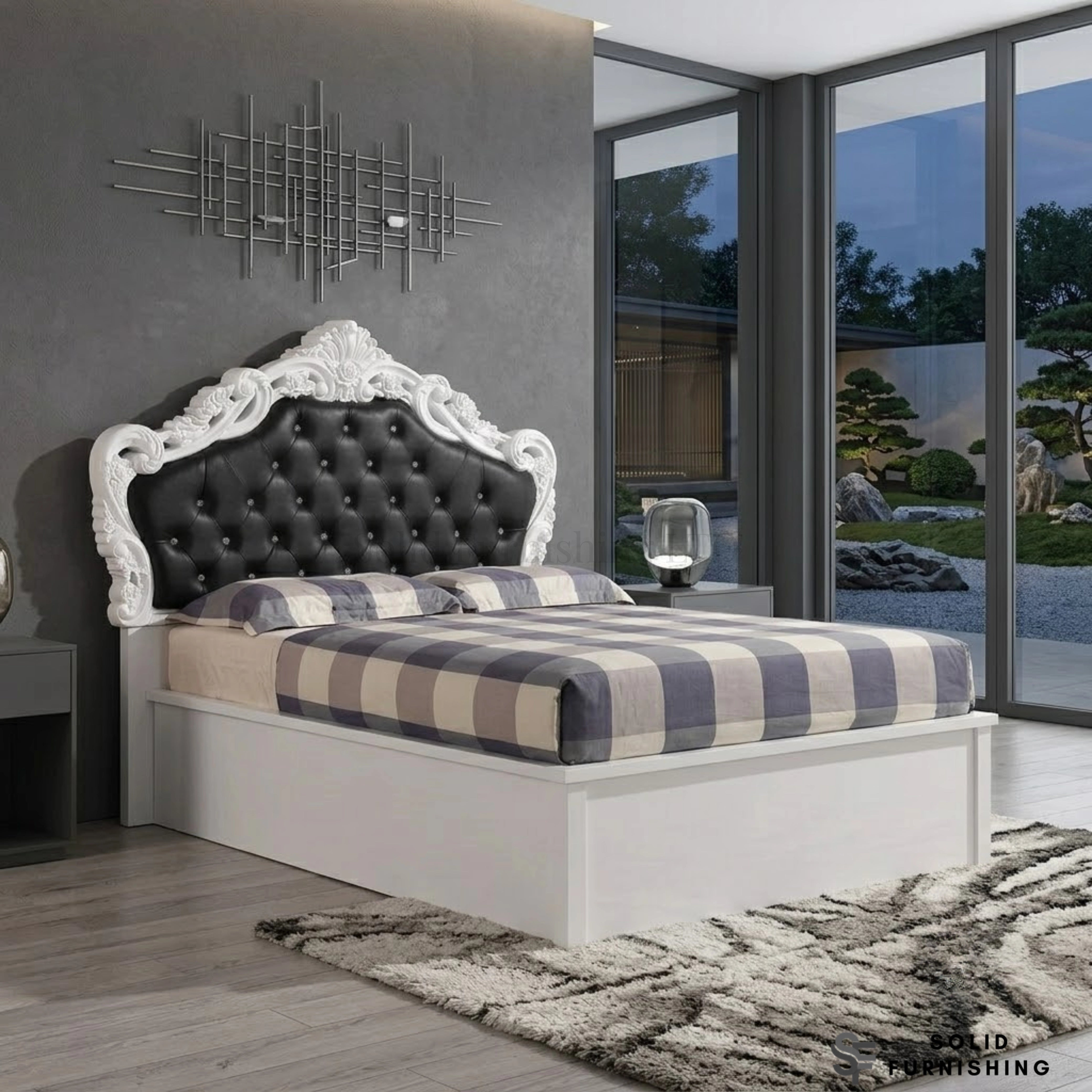 Italian High Gloss Rugby Ottoman Storage Bed – Double & King Size