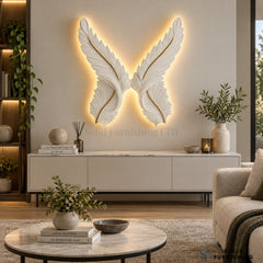 LED Feather Wings Wall Art – 83cm Light Up Wall Decor