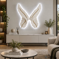 LED Feather Wings Wall Art – 83cm Light Up Wall Decor