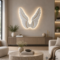 LED Wings Wall Art – 93x88cm Dimmable Feather Wall Decor