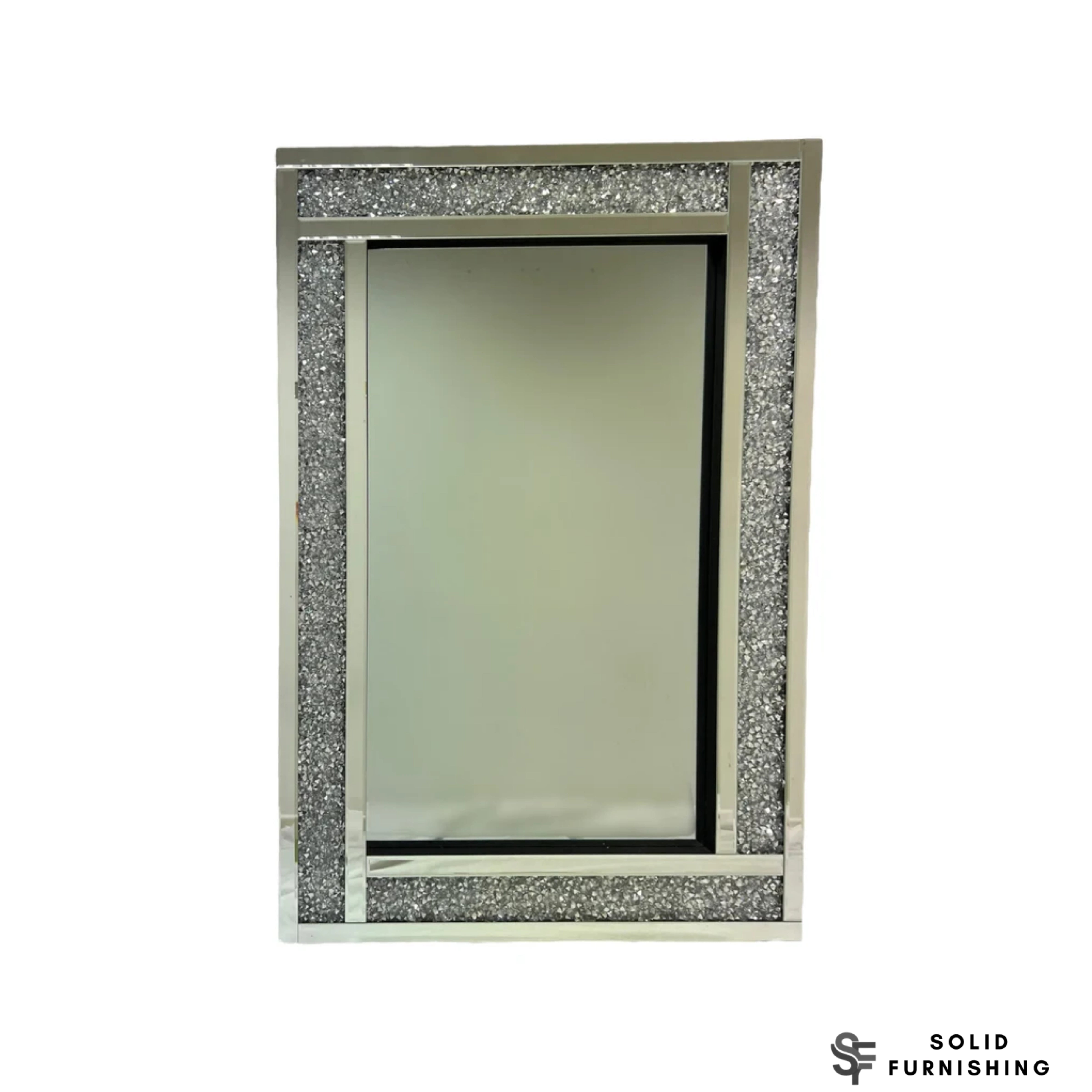 Large Crushed Diamond Wall Mirror – Silver Rectangular Decorative Mirror UK