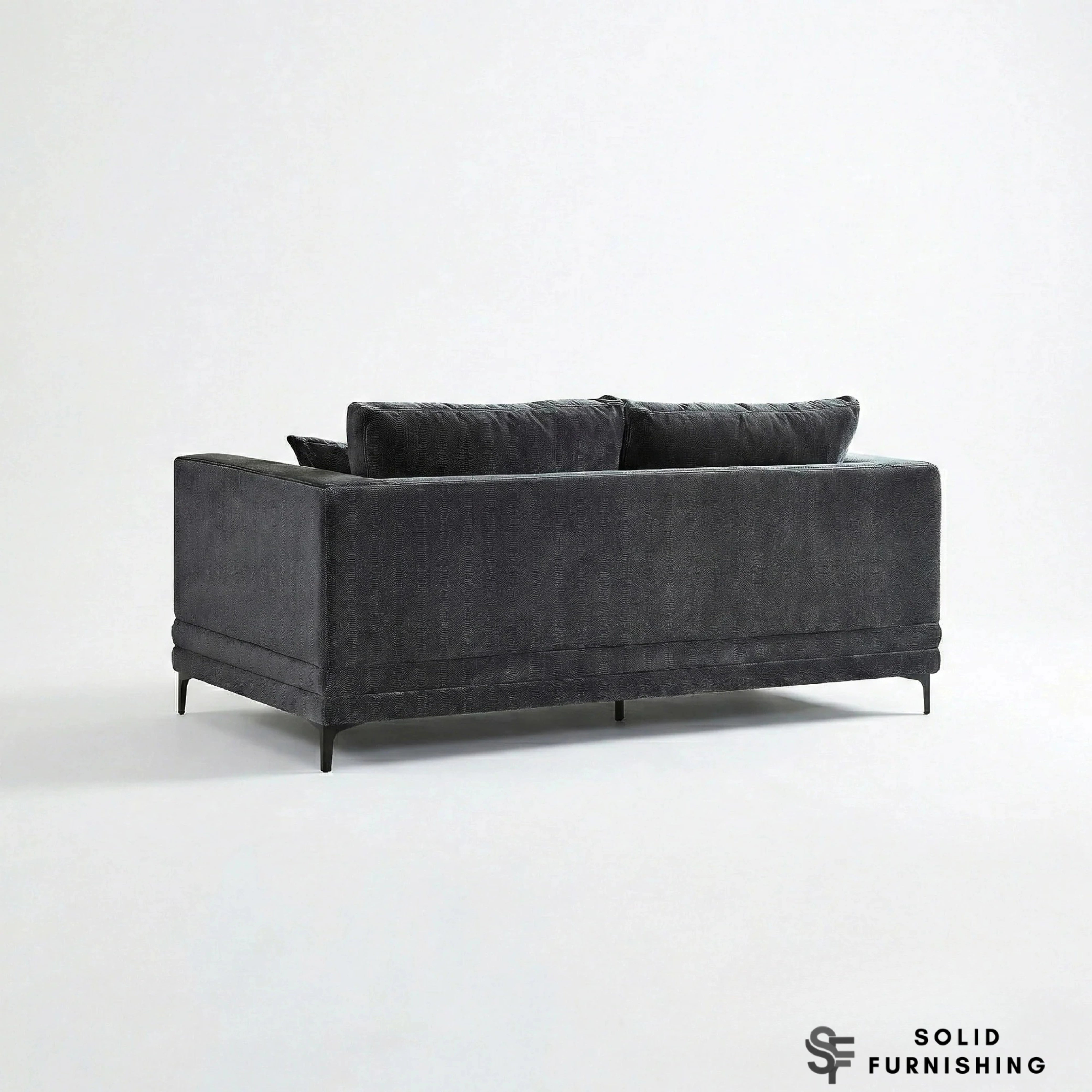 Lenox Sofa Set – Steel Grey Velvet 3 & 2 Seater Sofas UK | Mid Century Modern