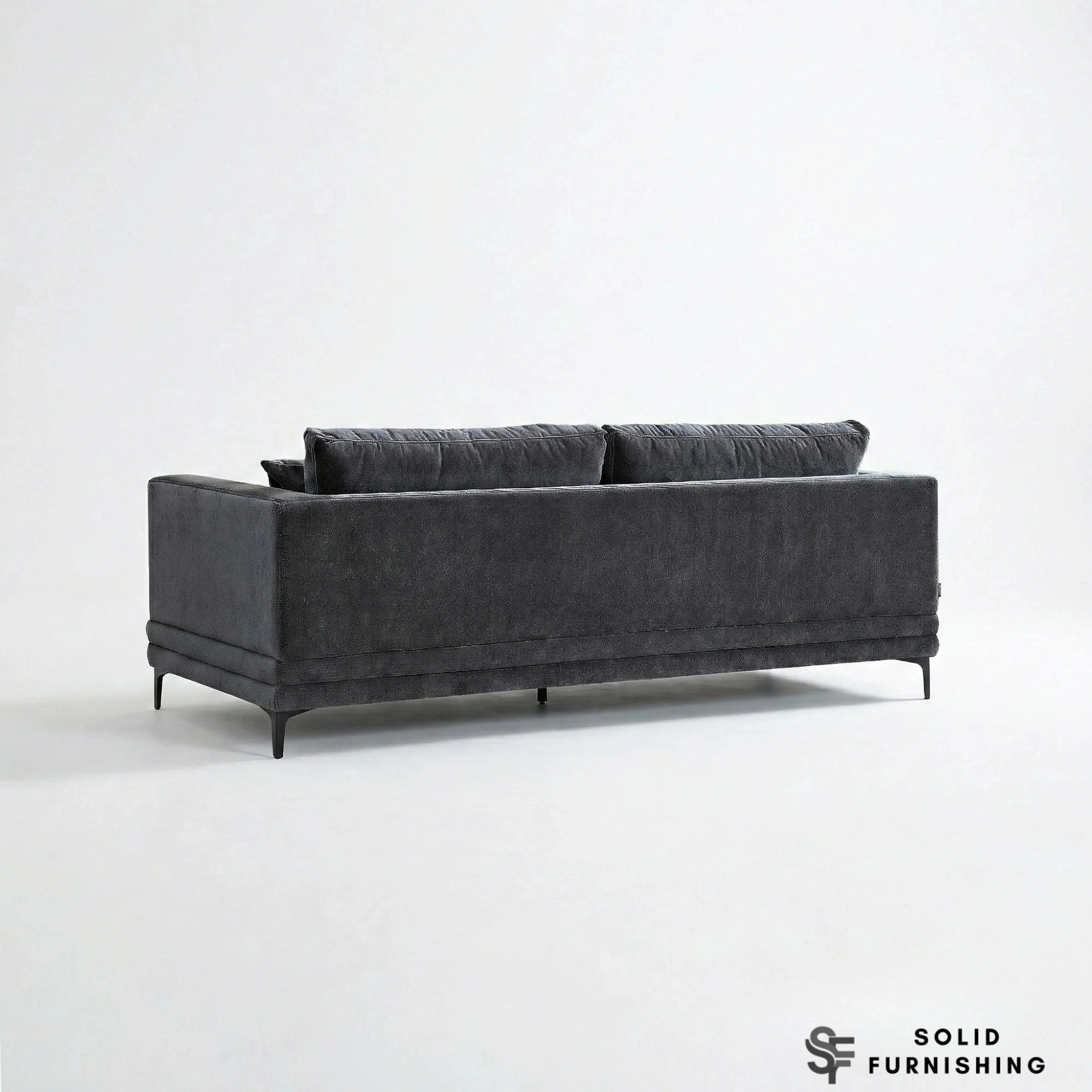 Lenox Sofa Set – Steel Grey Velvet 3 & 2 Seater Sofas UK | Mid Century Modern