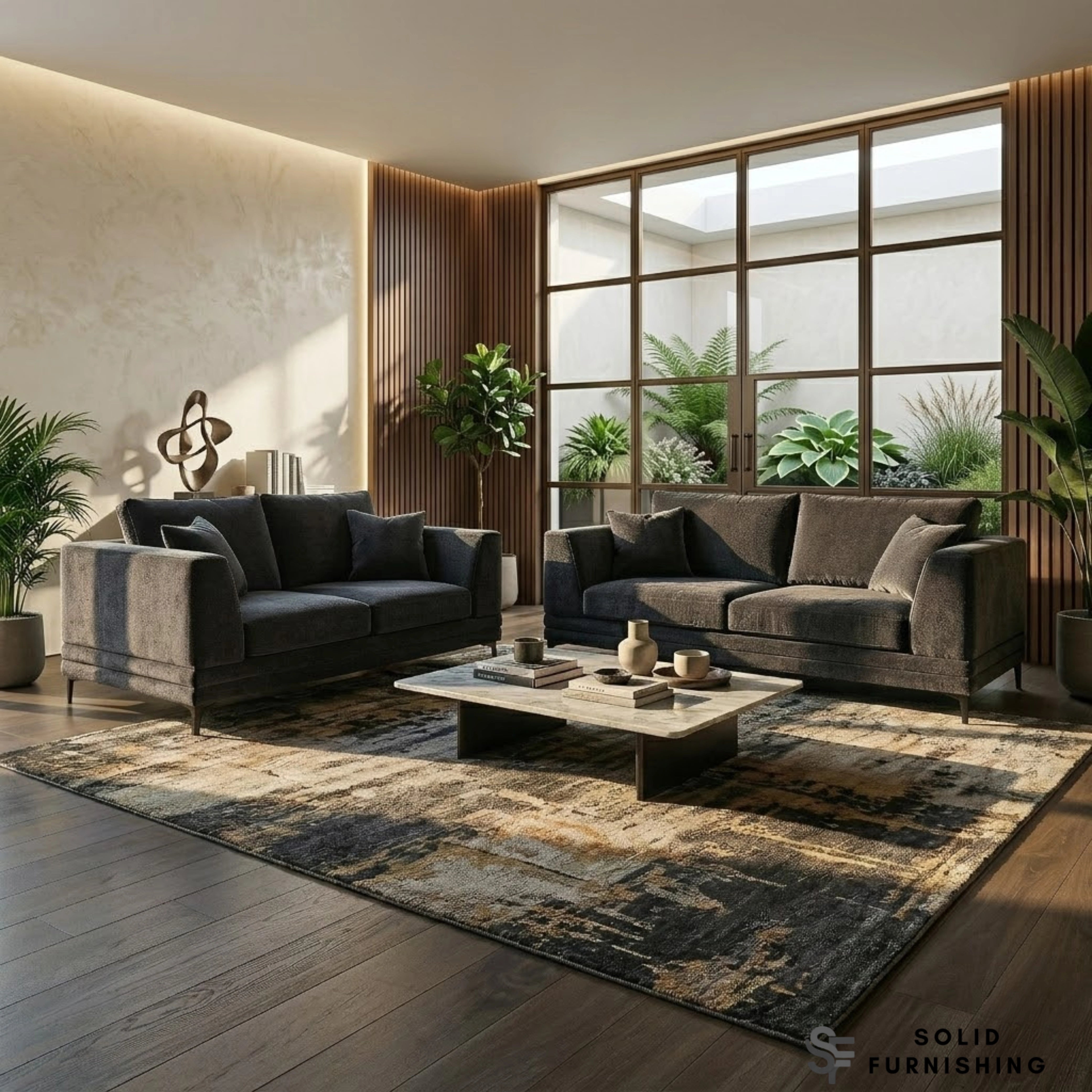 Lenox Sofa Set – Steel Grey Velvet 3 & 2 Seater Sofas UK | Mid Century Modern