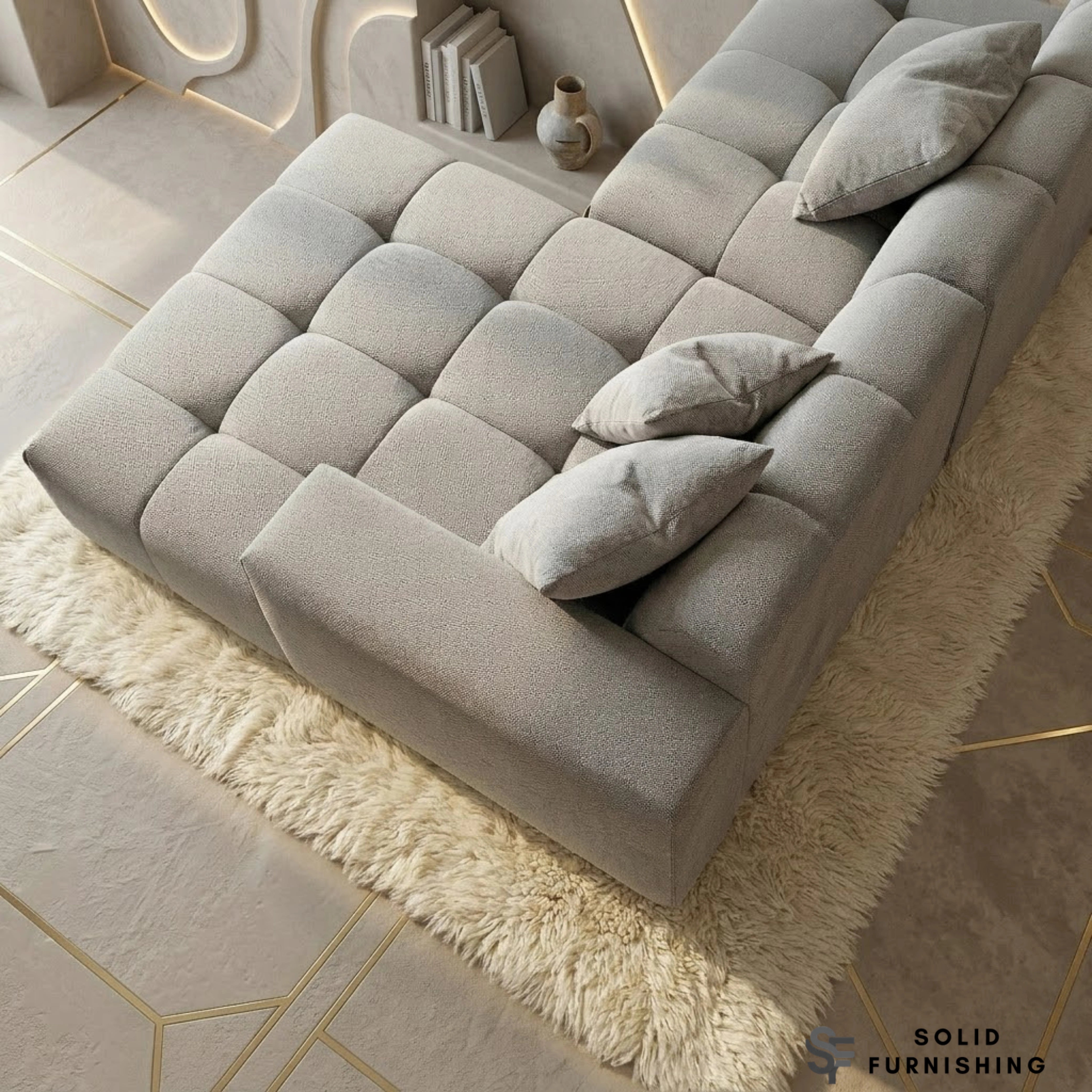 Leonard Right Hand & Left Hand Facing Corner Sofa – Cloudy Grey Bouclé Modular Sofa