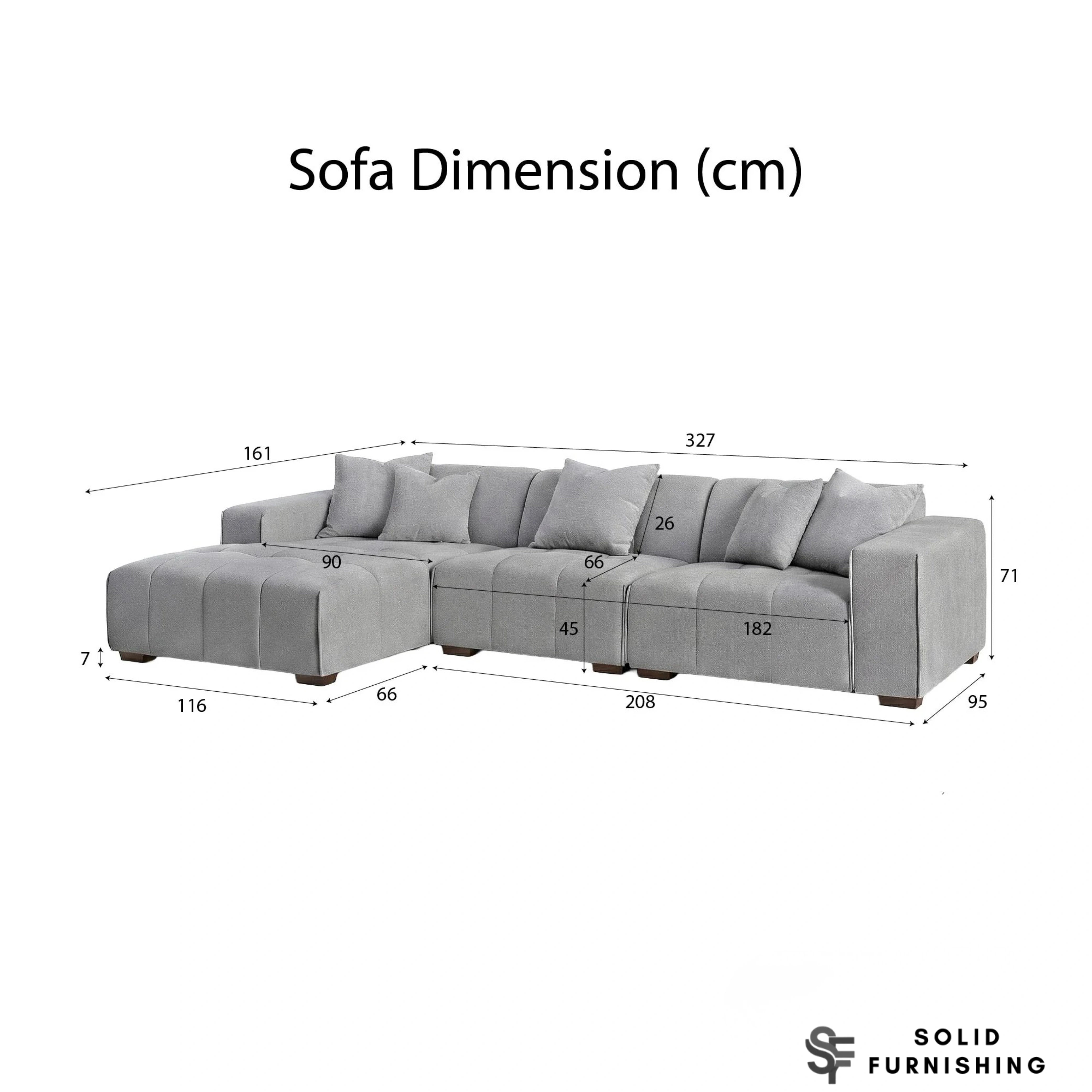 Leonard Right Hand & Left Hand Facing Corner Sofa – Cloudy Grey Bouclé Modular Sofa