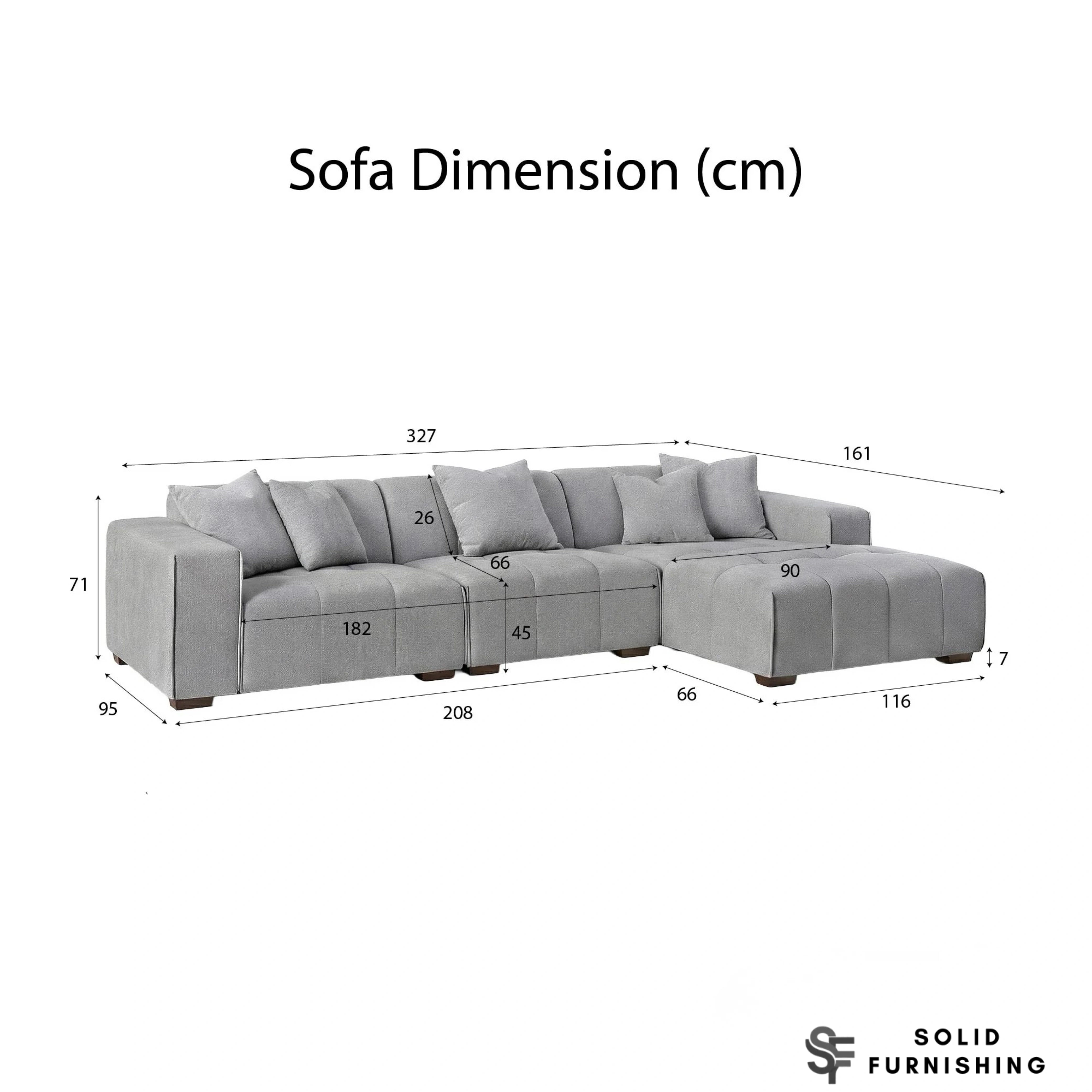 Leonard Right Hand & Left Hand Facing Corner Sofa – Cloudy Grey Bouclé Modular Sofa