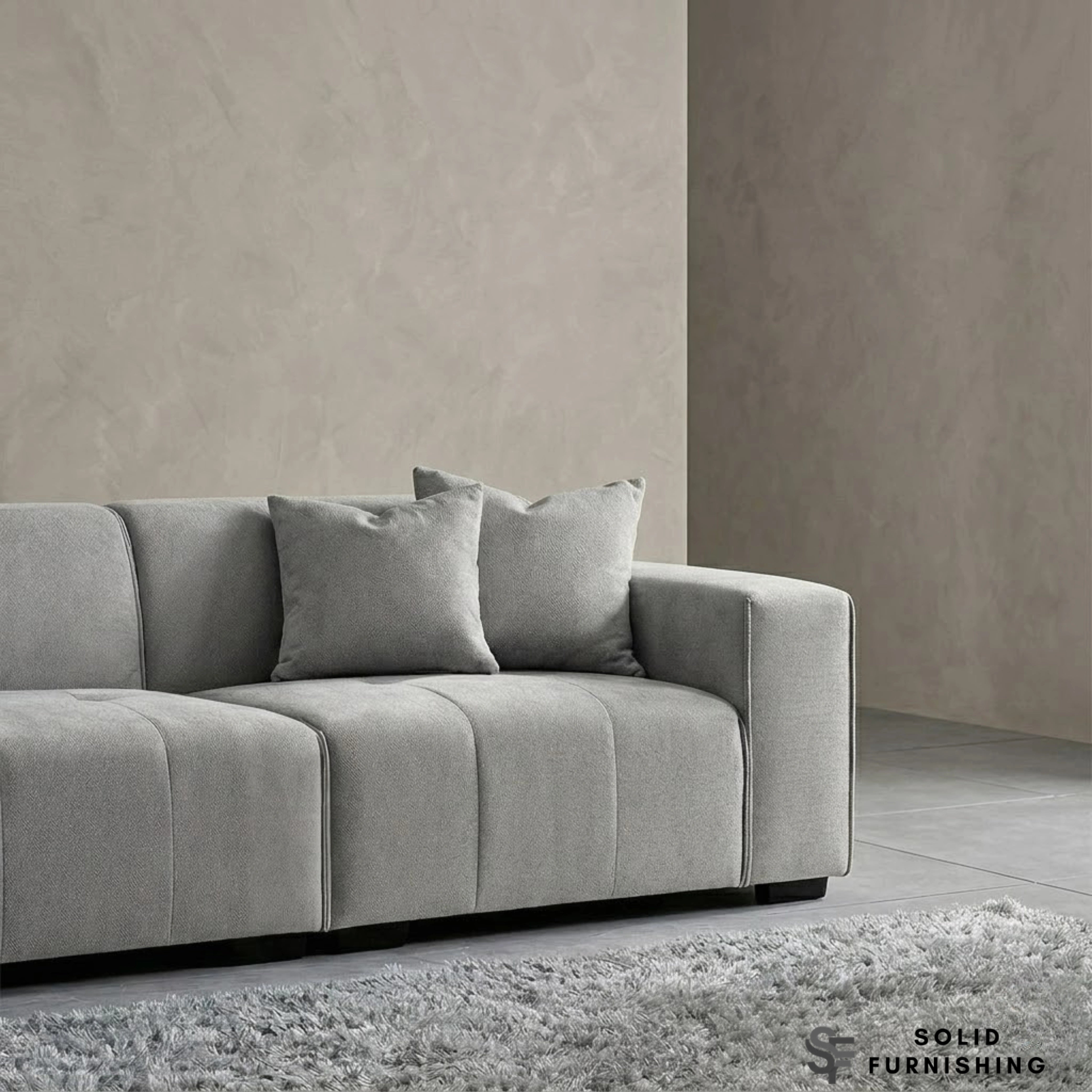 Leonard Right Hand & Left Hand Facing Corner Sofa – Cloudy Grey Bouclé Modular Sofa