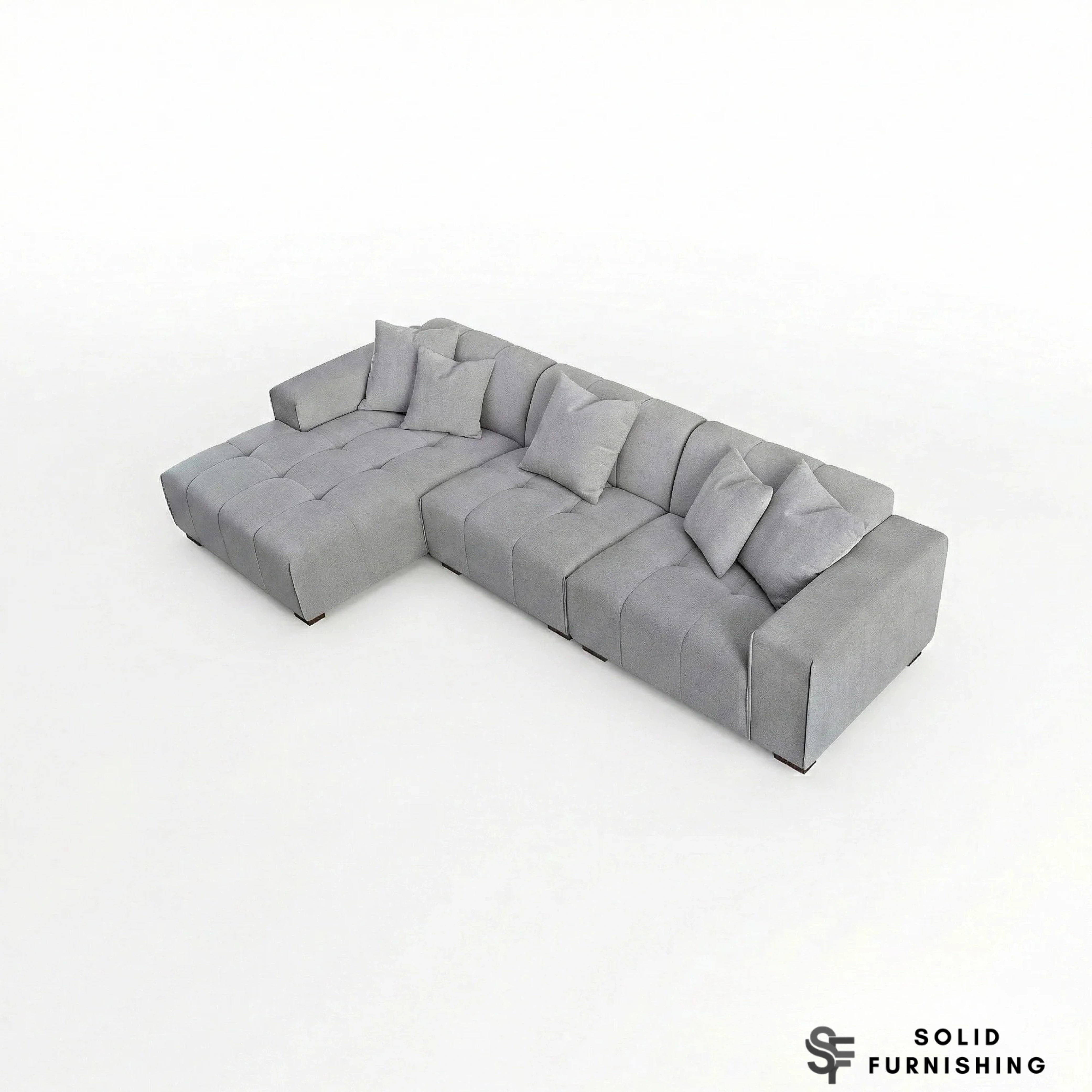 Leonard Right Hand & Left Hand Facing Corner Sofa – Cloudy Grey Bouclé Modular Sofa