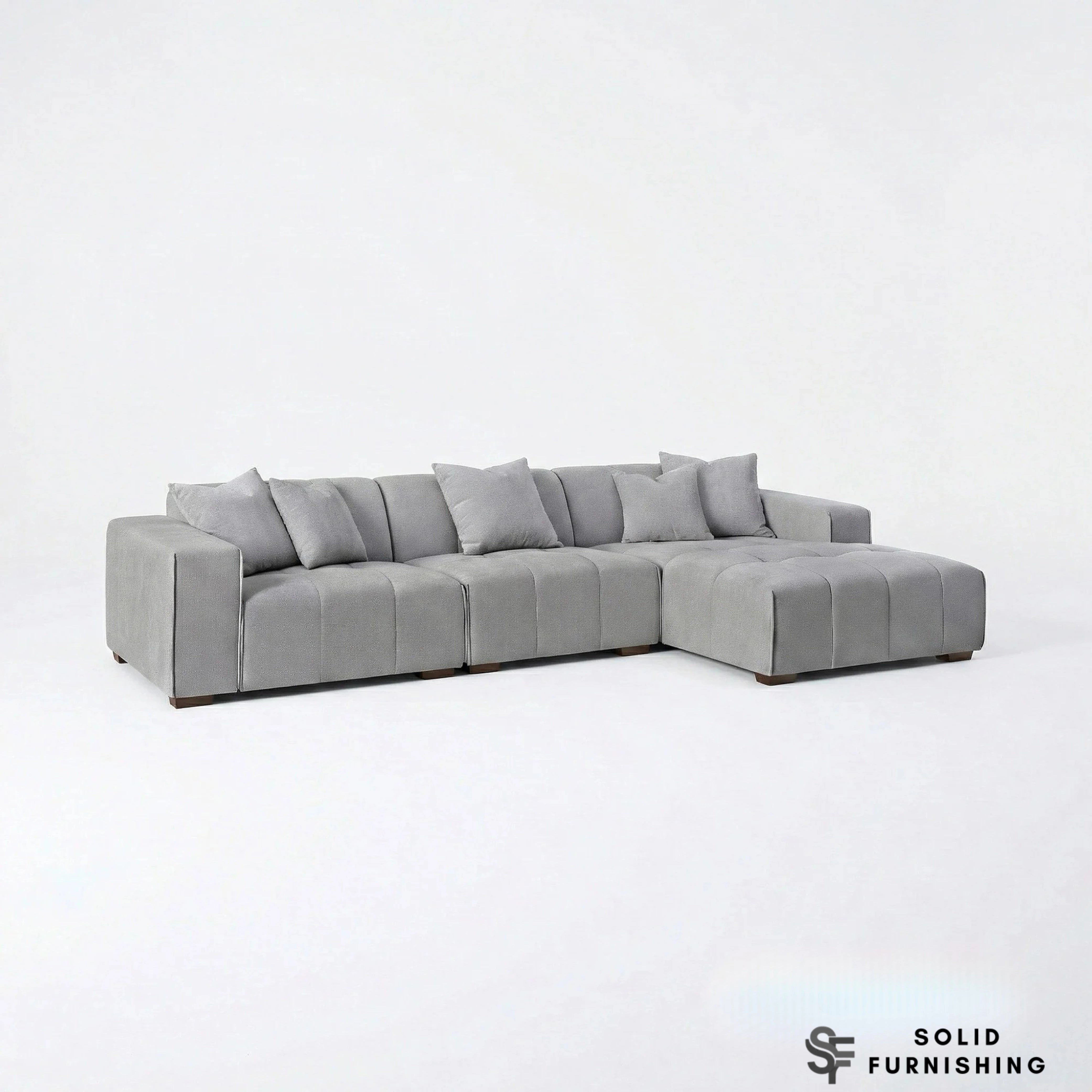 Leonard Right Hand & Left Hand Facing Corner Sofa – Cloudy Grey Bouclé Modular Sofa