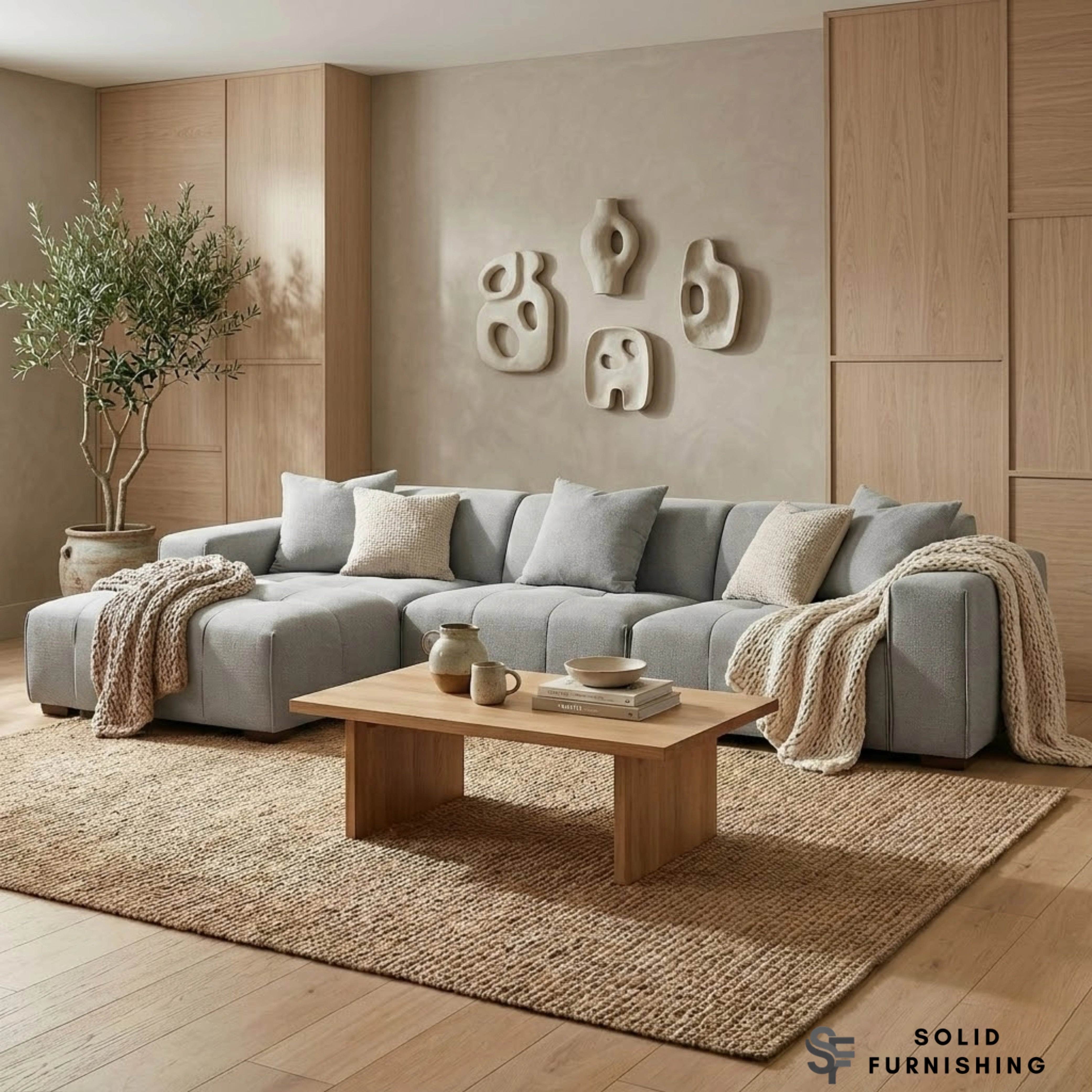 Leonard Right Hand & Left Hand Facing Corner Sofa – Cloudy Grey Bouclé Modular Sofa