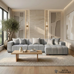 Leonard Right Hand & Left Hand Facing Corner Sofa – Cloudy Grey Bouclé Modular Sofa