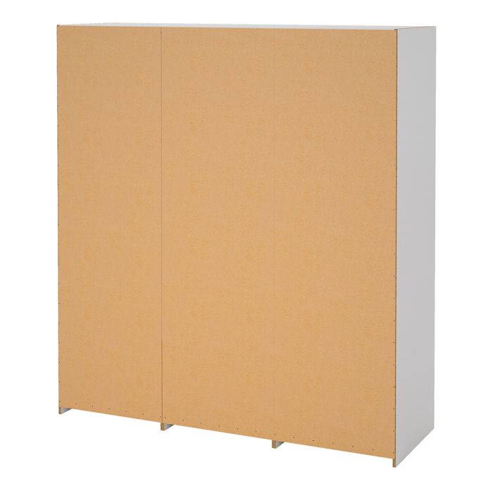 Line White 3 Sliding Door Wardrobe with 6 Drawers – Modern Bedroom Storage Wardrobe