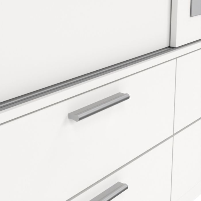 Line White 3 Sliding Door Wardrobe with 6 Drawers – Modern Bedroom Storage Wardrobe