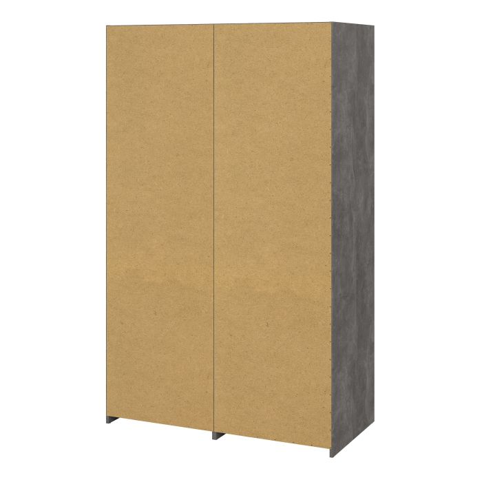 Line White & Concrete Sliding Wardrobe with 2 Drawers – Modern Bedroom Storage Wardrobe