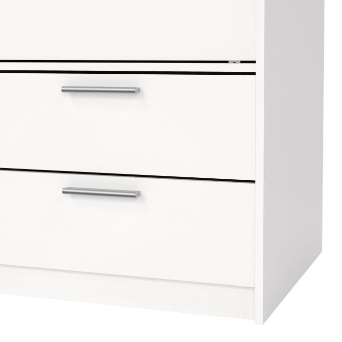 Line White Sliding Wardrobe with 4 Drawers – 2 Door Bedroom Storage Wardrobe